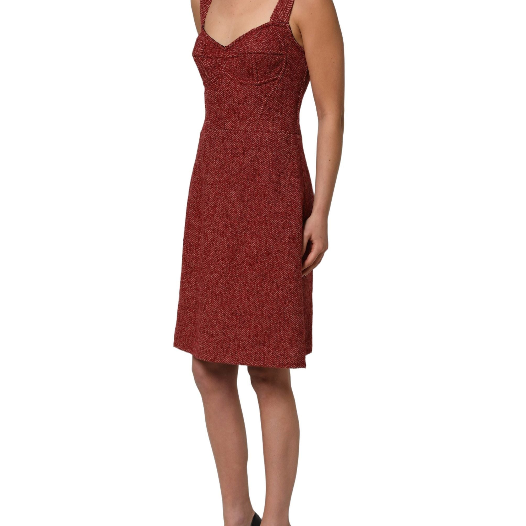 Dolce & Gabbana Multicolor Tweed Belted Babydoll Mini Dress
