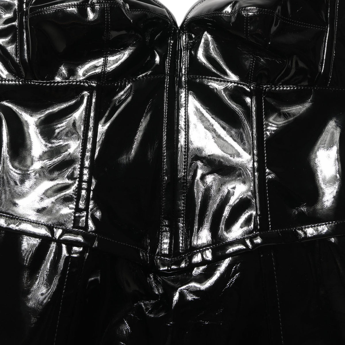Dolce & Gabbana Black Patent Leather Corset Style Mini Dress