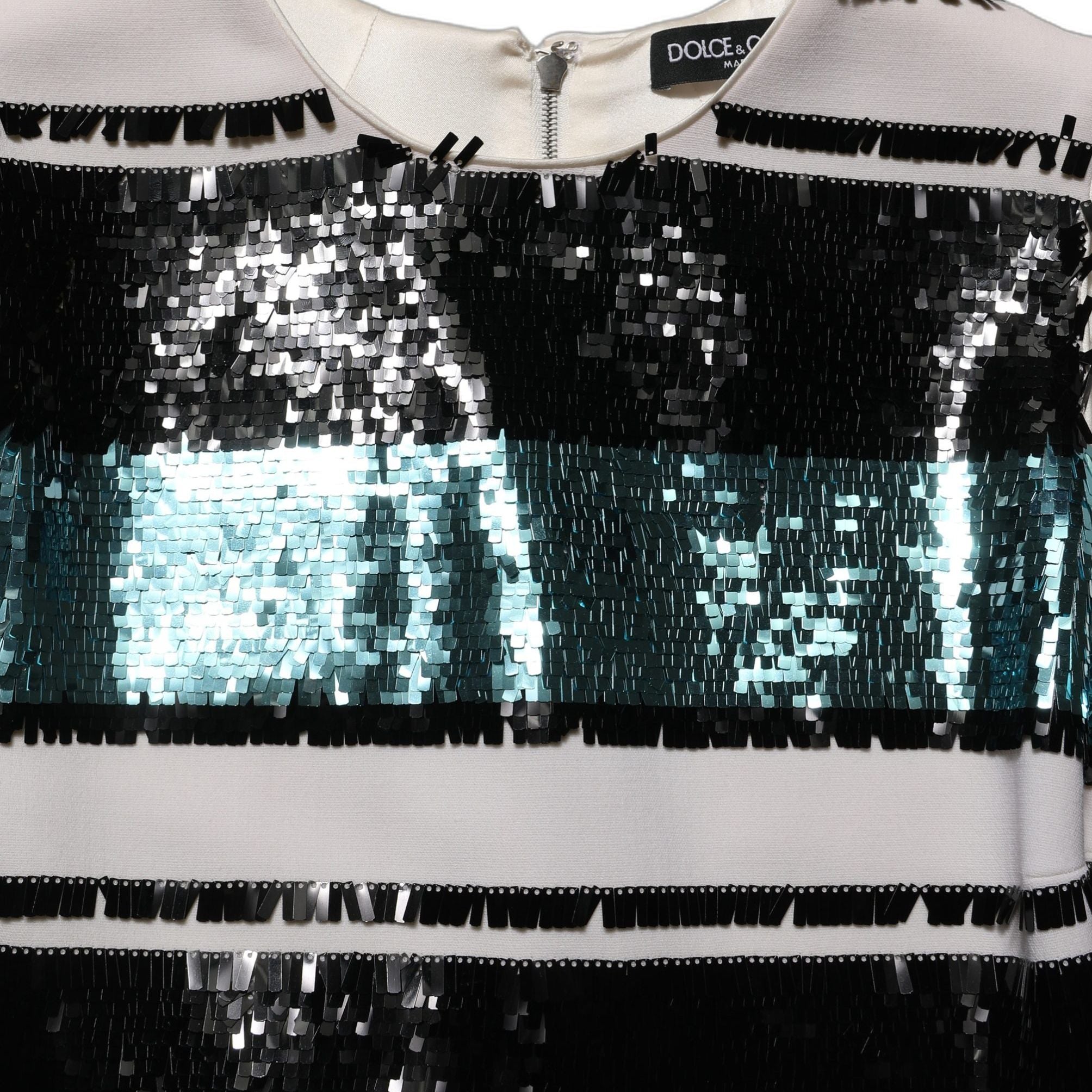 Dolce & Gabbana Multicolor Sequined Sleeveless Shift Dress