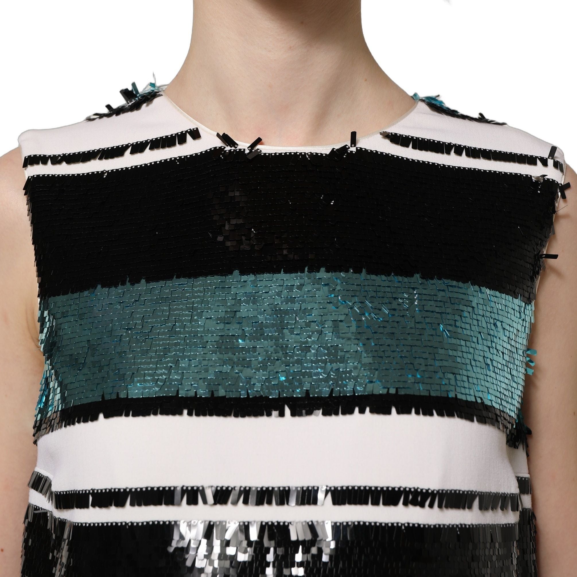 Dolce & Gabbana Multicolor Sequined Sleeveless Shift Dress