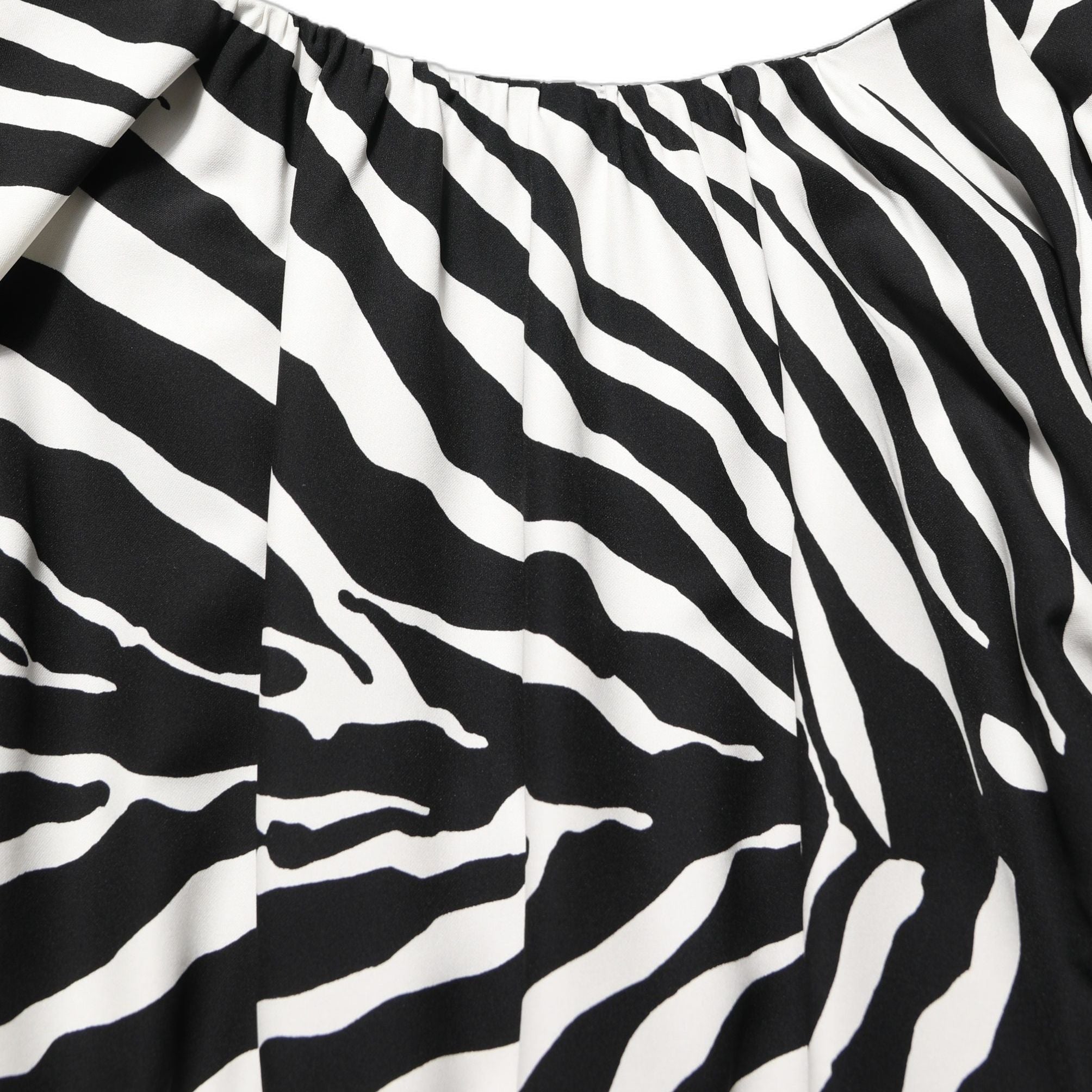 Dolce & Gabbana Black White Zebra Ruched Silk Mini Dress
