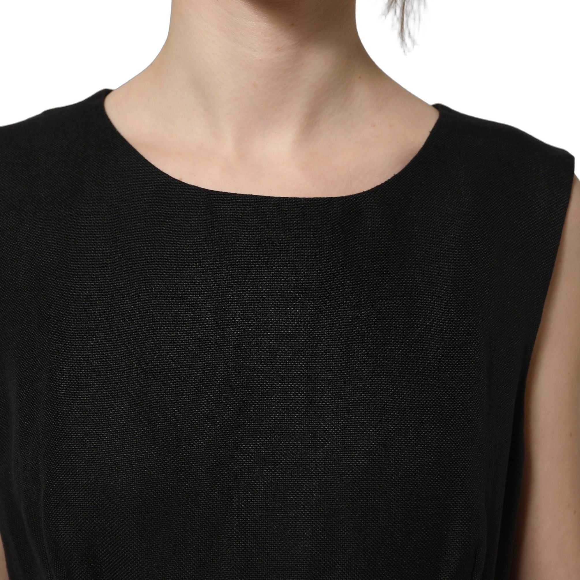 Dolce & Gabbana Black Floral Lace Sleeveless Shift Dress