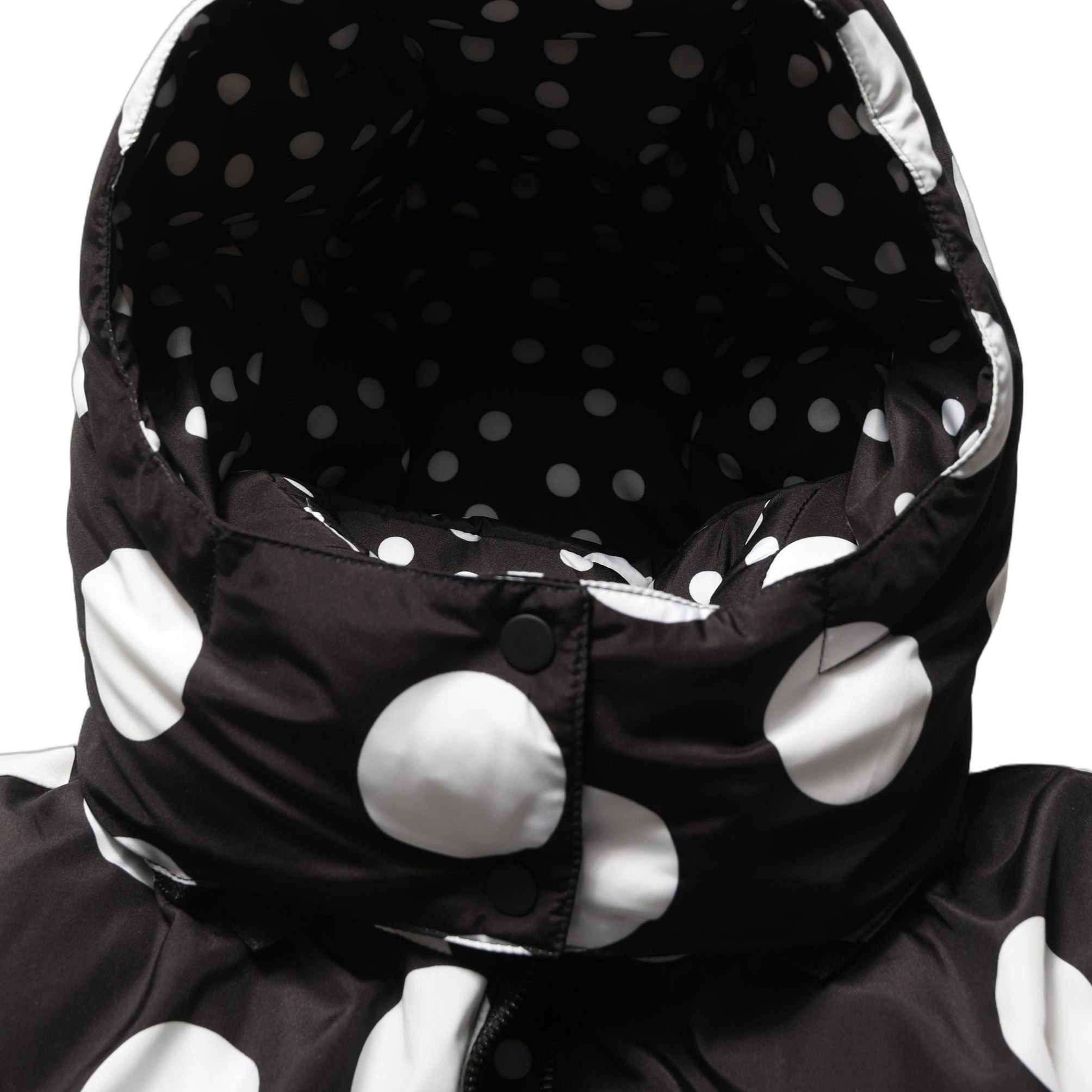 Dolce & Gabbana Black White Polka Dot Hooded Blouson Jacket