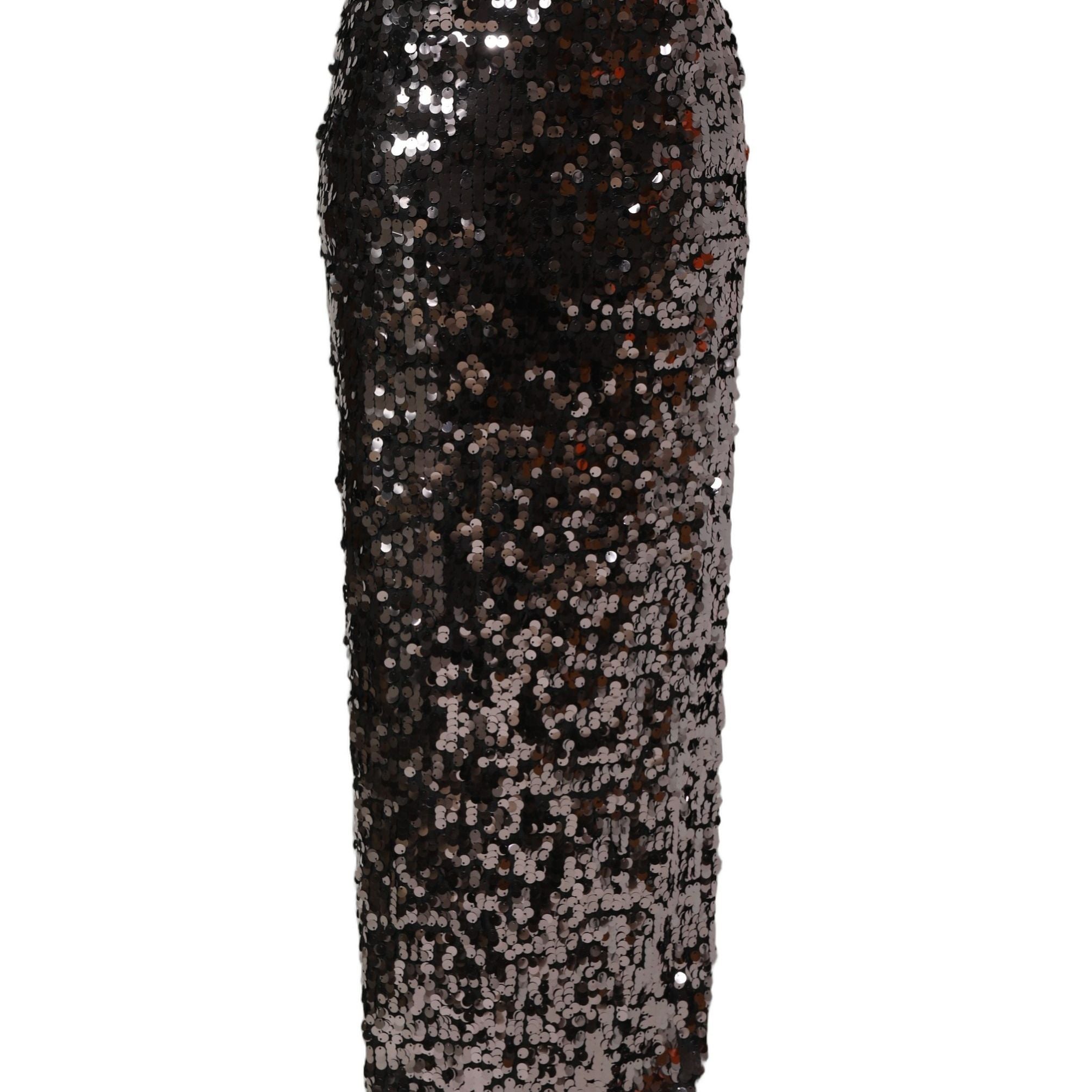 Dolce & Gabbana Brown Sequinned Embellished PencilCut Skirt
