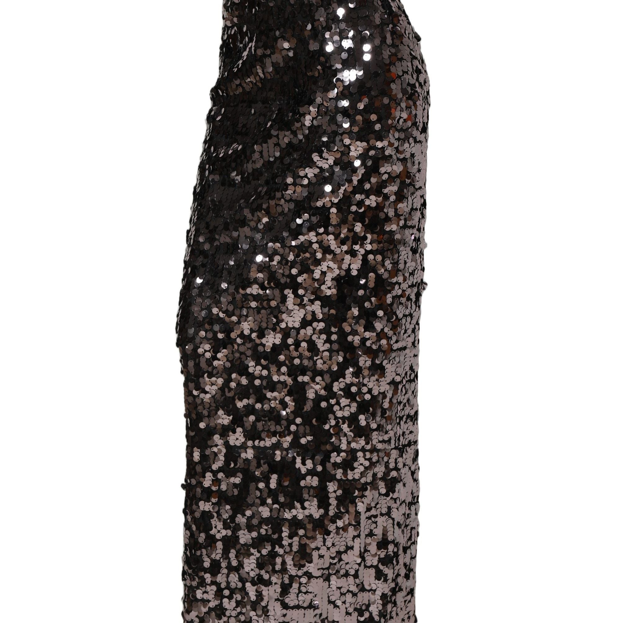 Dolce & Gabbana Brown Sequinned Embellished PencilCut Skirt