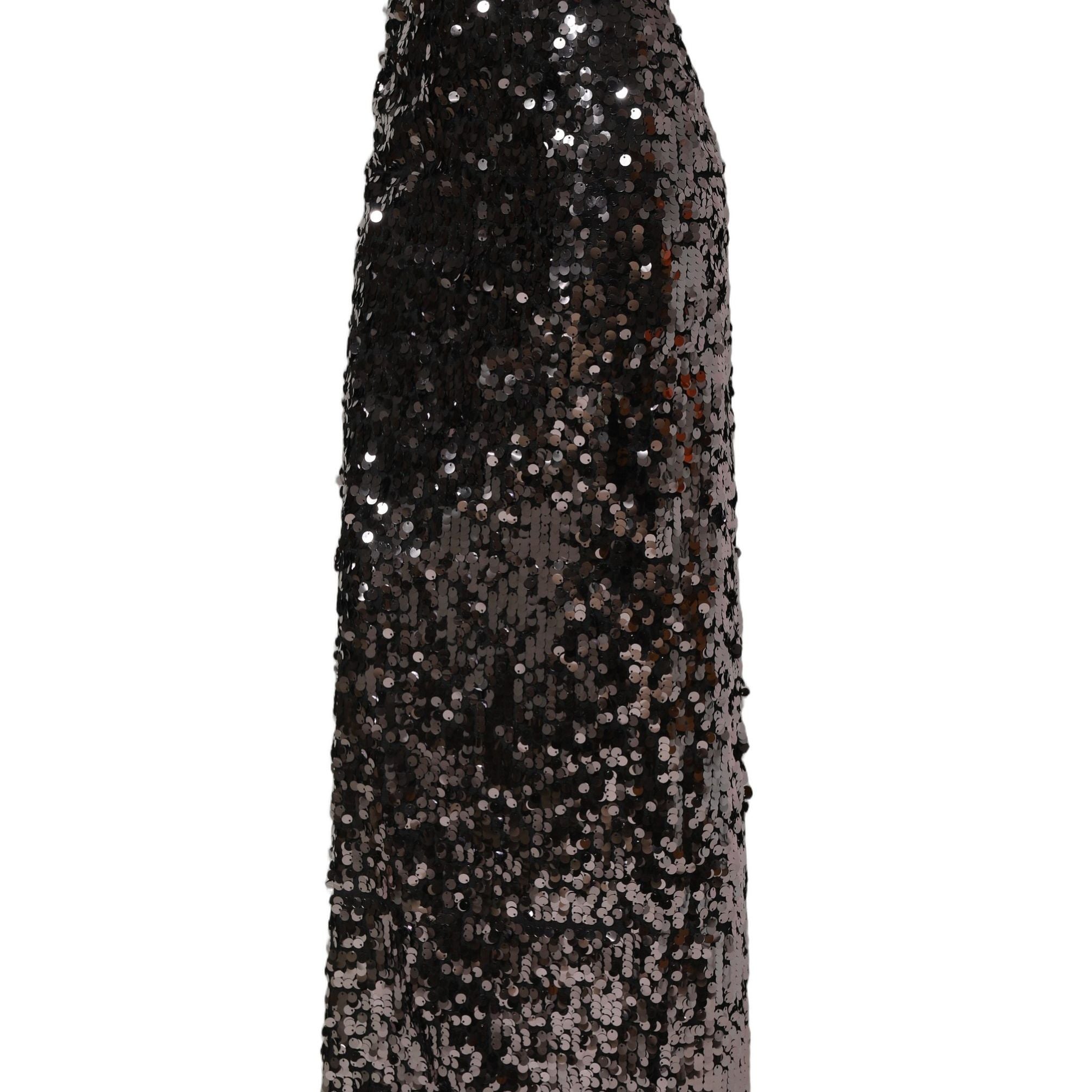 Dolce & Gabbana Brown Sequinned Embellished Pencil Cut Skirt