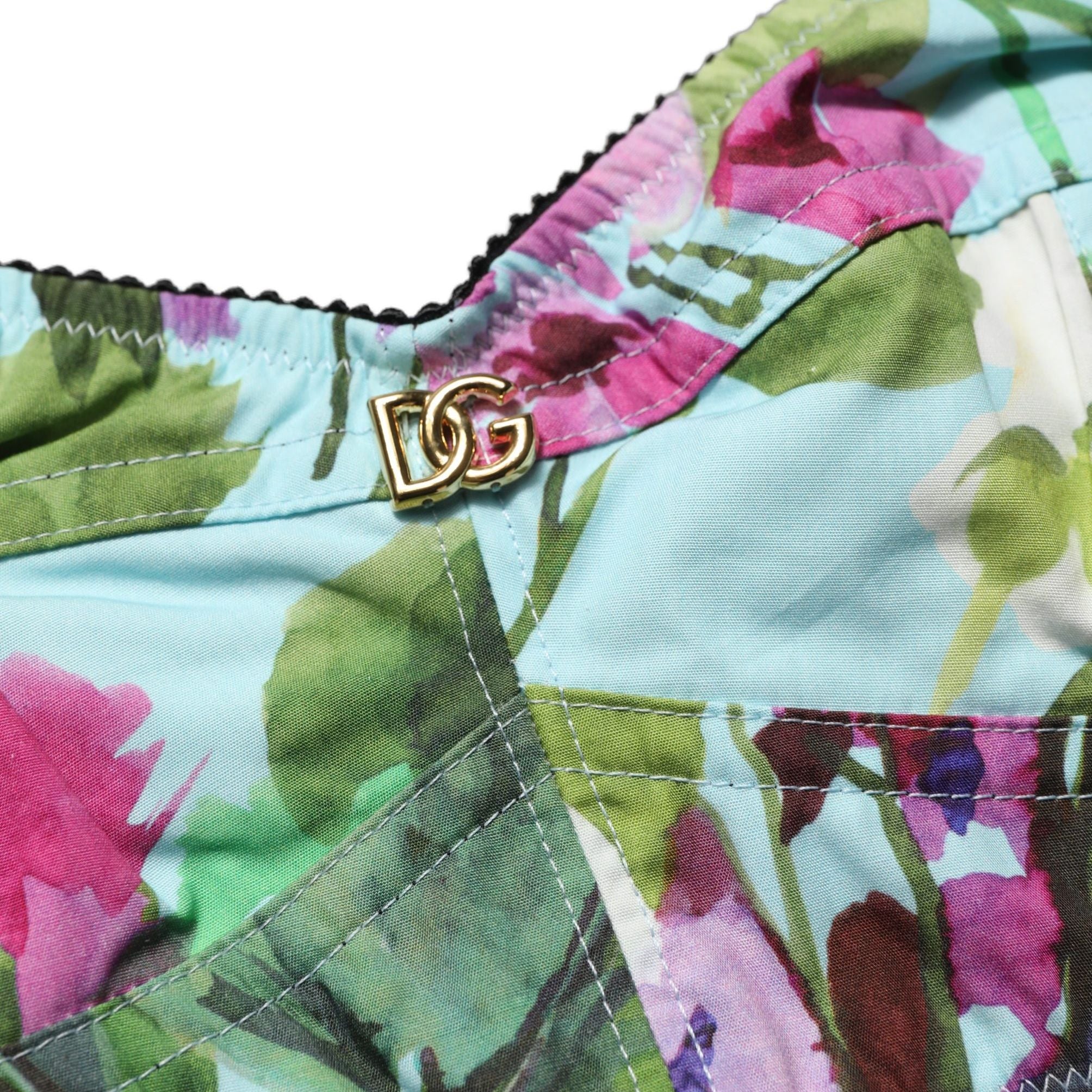 Dolce & Gabbana Multicolor Floral Cropped Bustier Tank Top