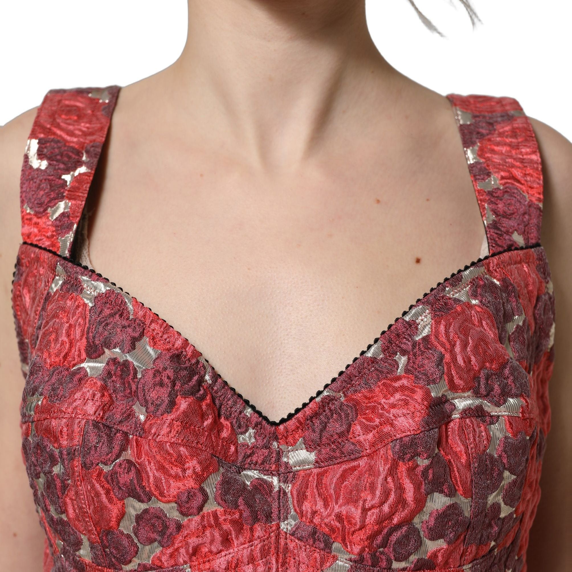 Dolce & Gabbana Multicolor Floral Cropped Bustier Tank Top