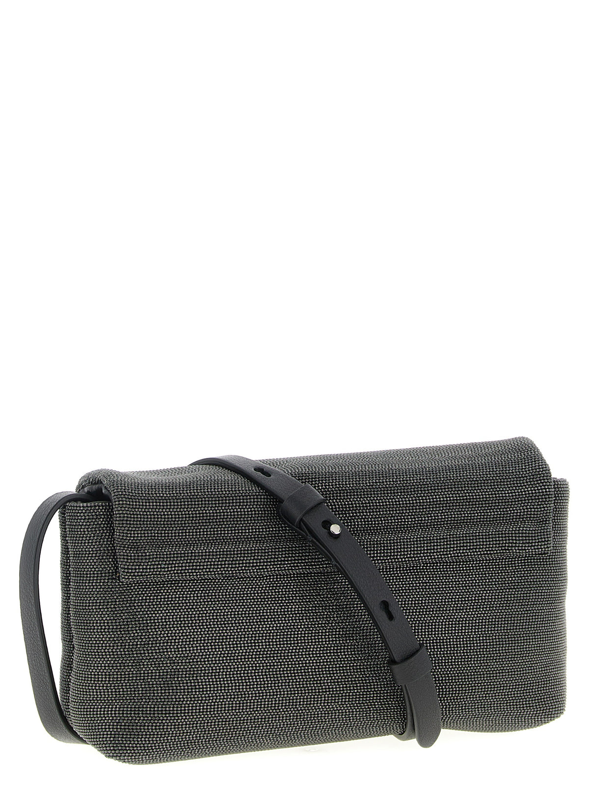 Brunello Cucinelli Black Leather Clutch Bag