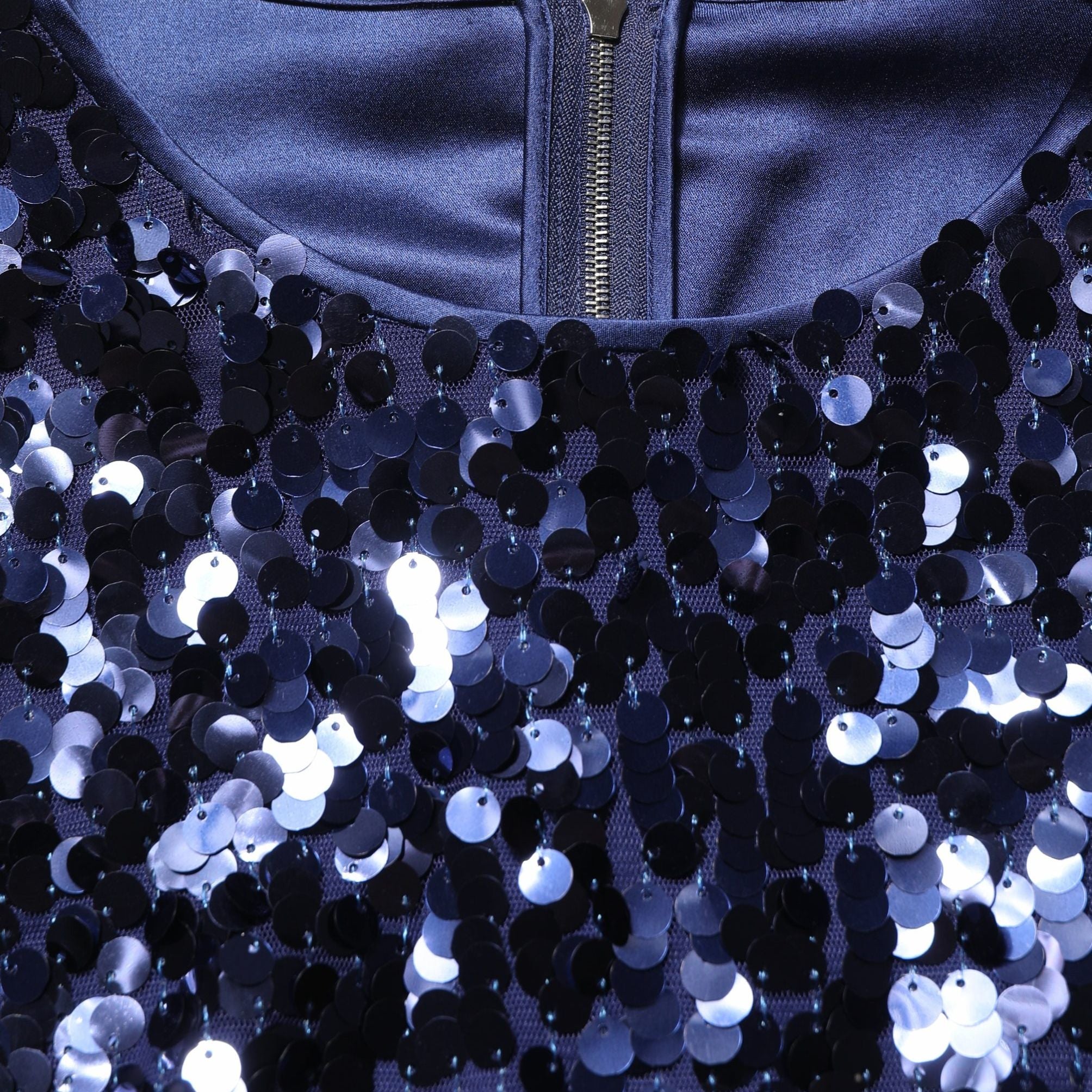 Dolce & Gabbana Blue Sequined Long Sleeves Crop Blouse Top
