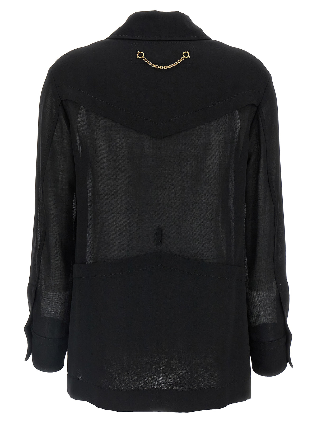 Ferragamo Black Virgin Wool Blouse