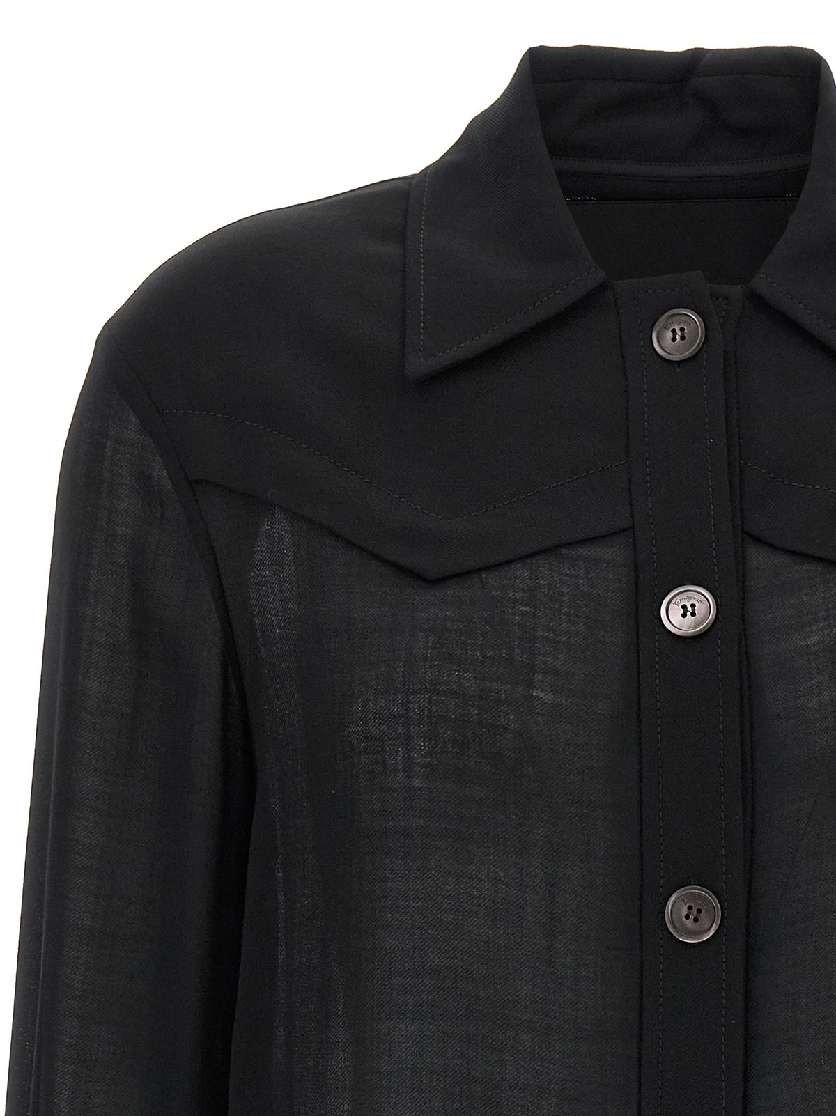 Ferragamo Black Virgin Wool Blouse