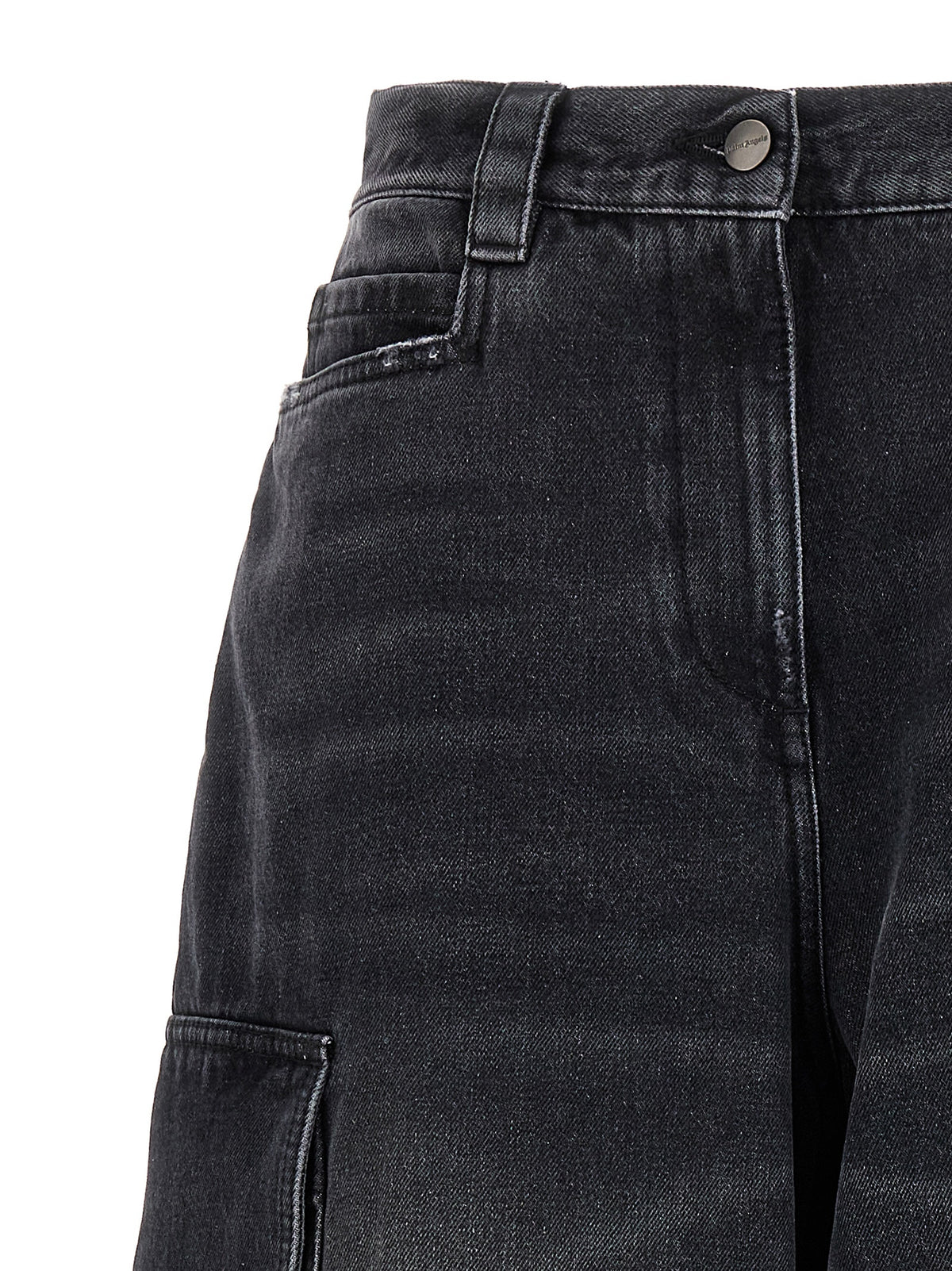 Palm Angels Gray Cotton Cargo Shorts
