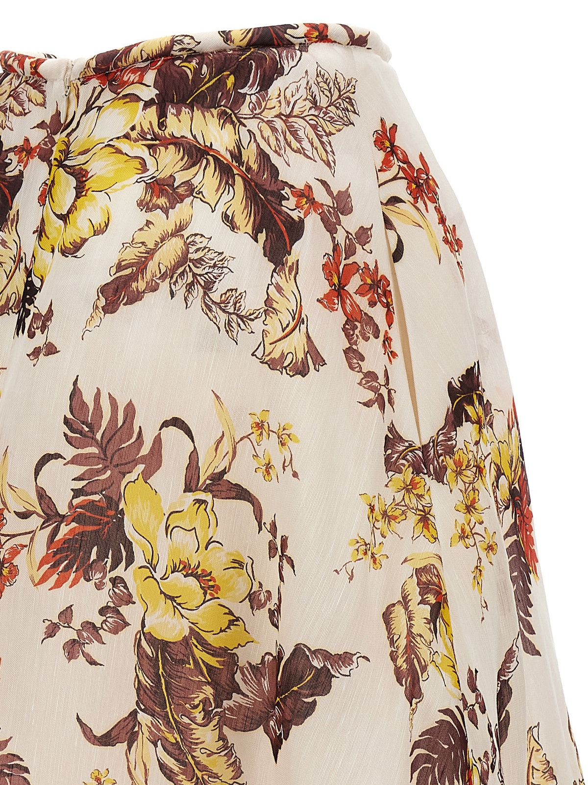Zimmermann Multicolor Linen Midi Skirt