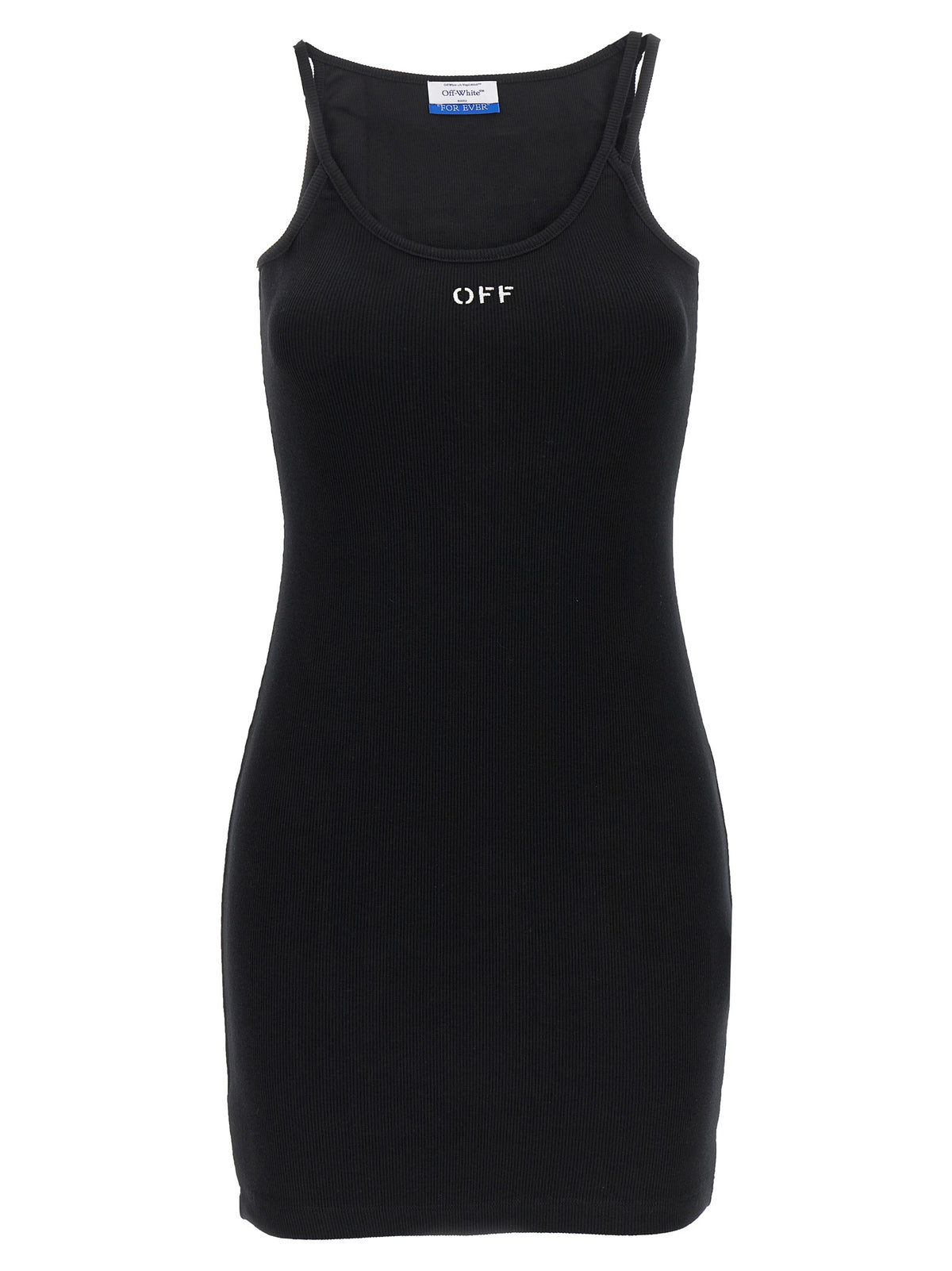 Off-White Black Cotton Short Dress