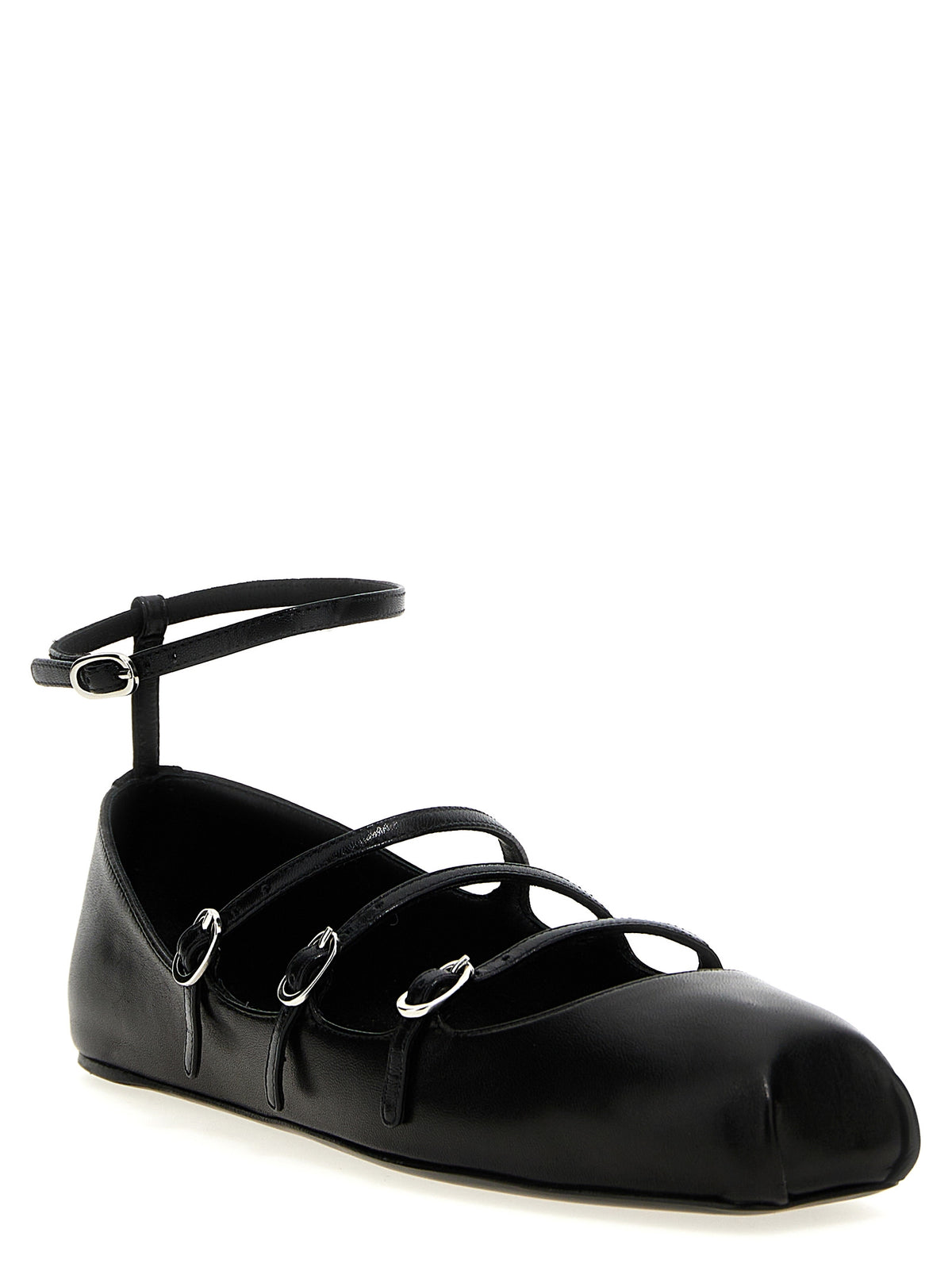 Alexander McQueen Black Calfskin Ballet Flats