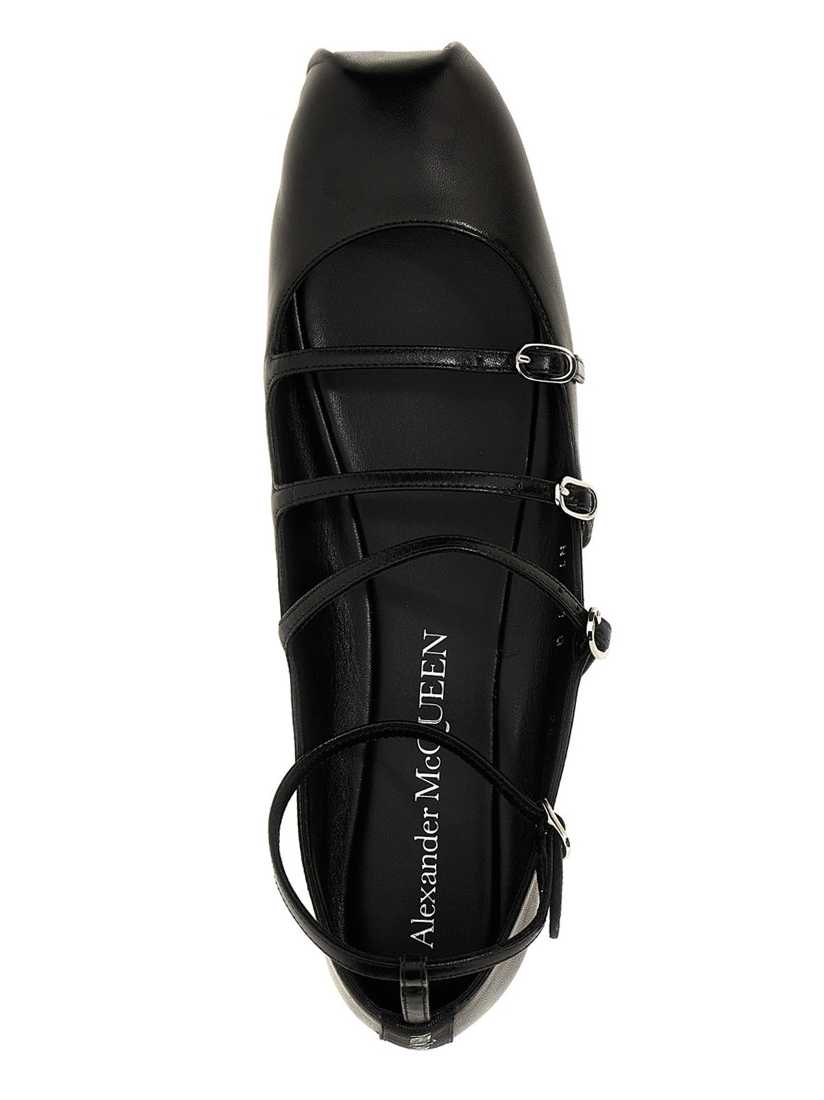 Alexander McQueen Black Calfskin Ballet Flats