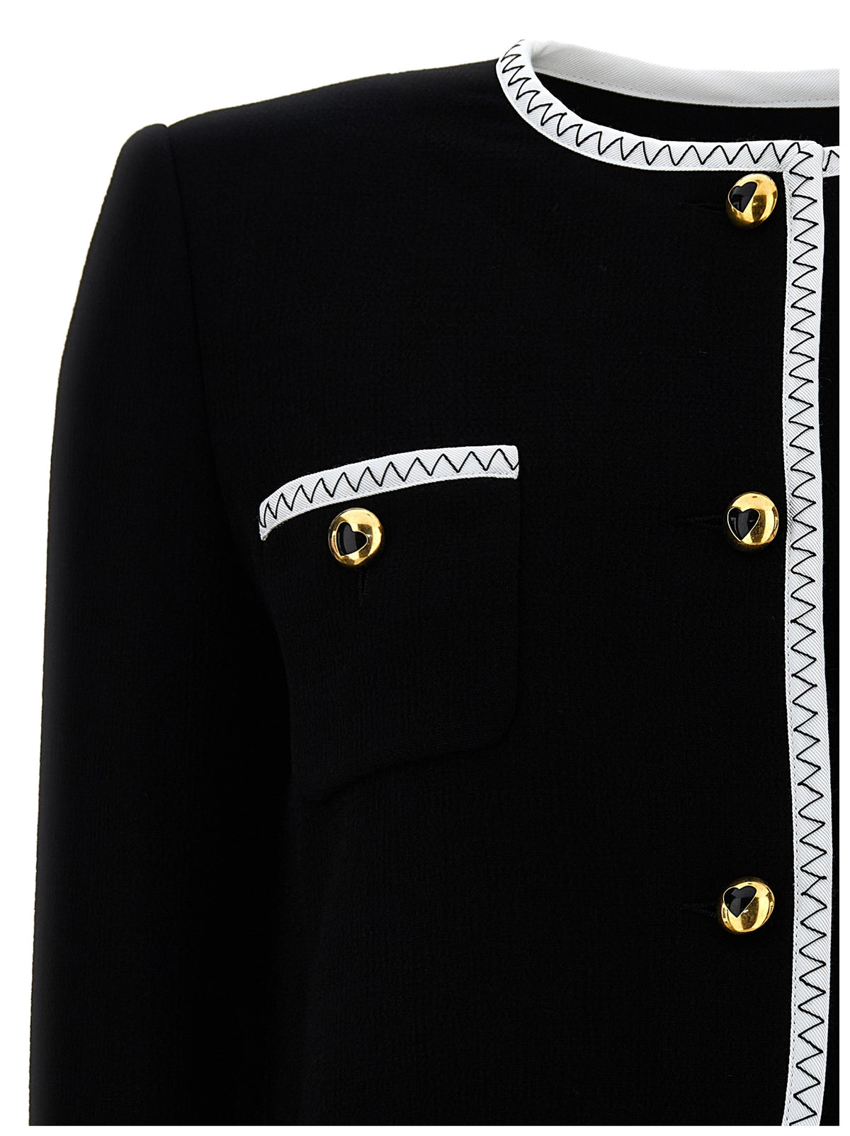 Moschino Bicolor Viscose Full-Length Jacket