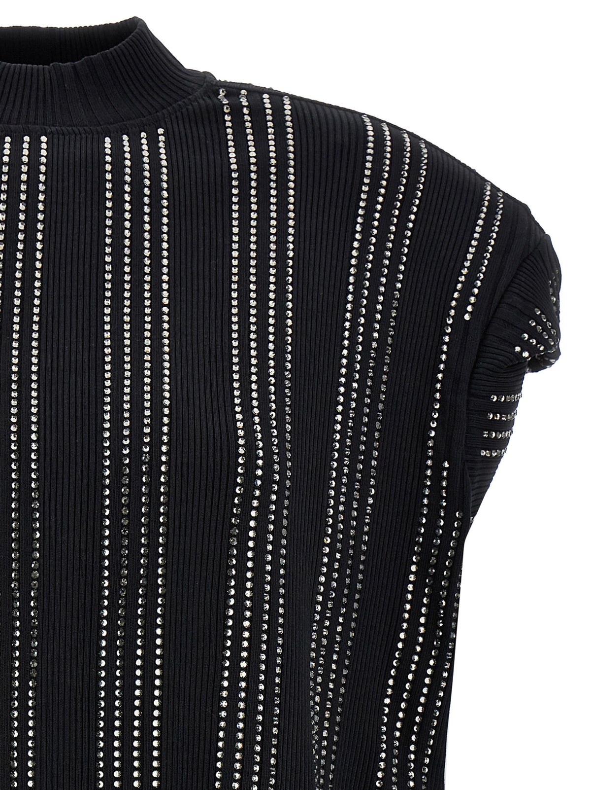 The Attico Black Cotton Short Dress