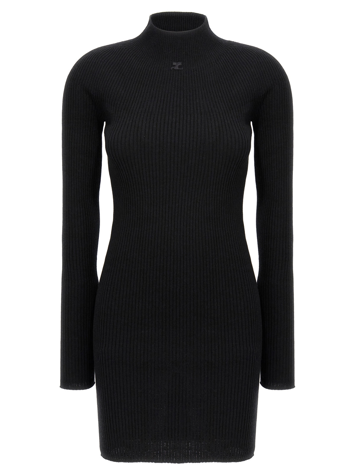Courrèges Black Cotton Short Dress