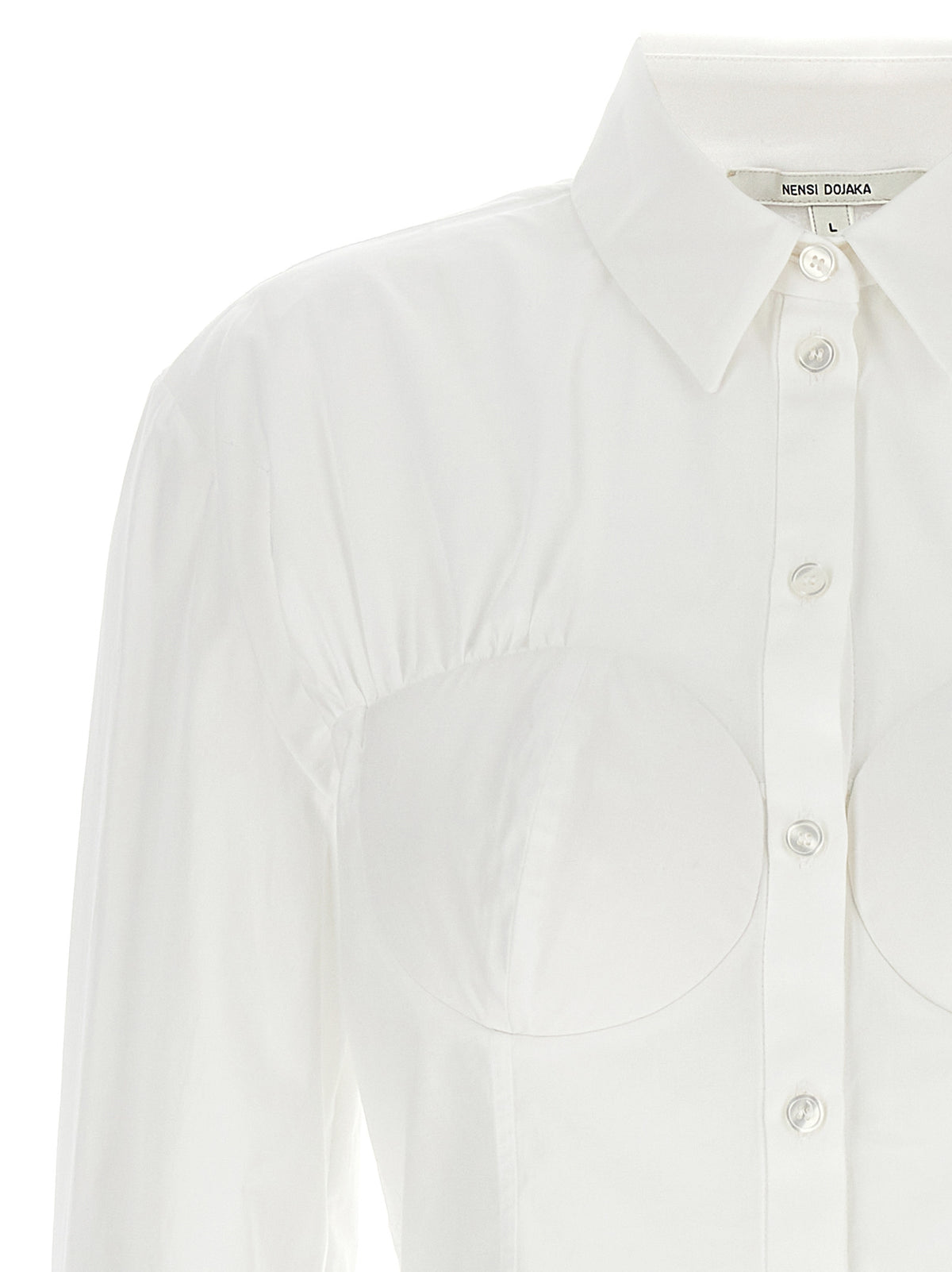 Nensi Dojaka White Cotton Blouse