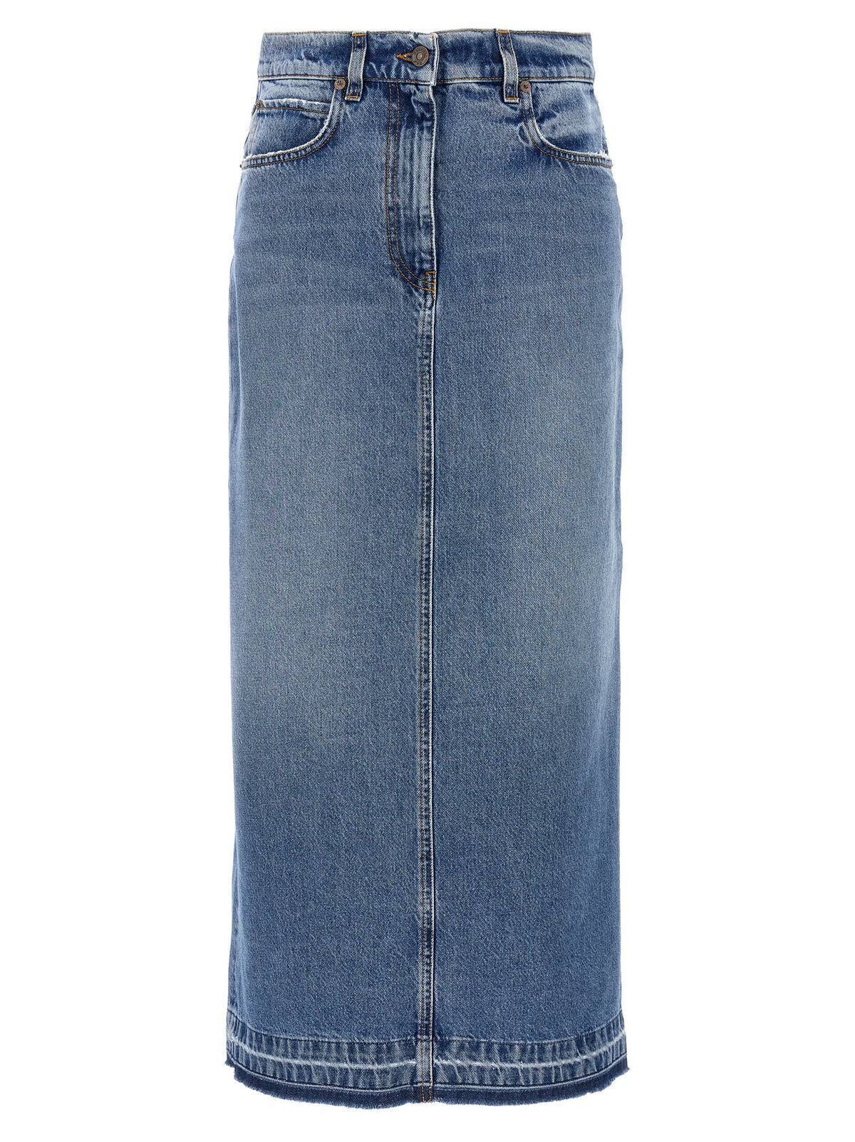 Fortela Blue Cotton Mini Skirt