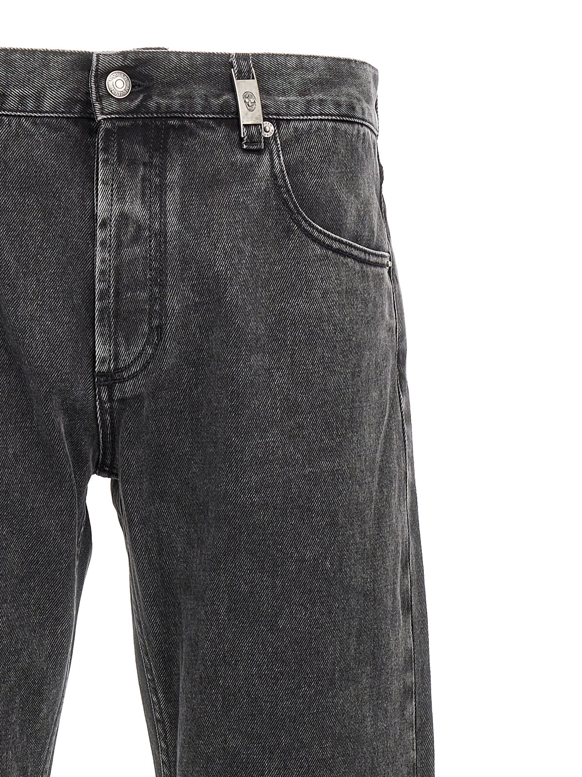 Alexander McQueen Black Cotton Straight-Leg Jeans