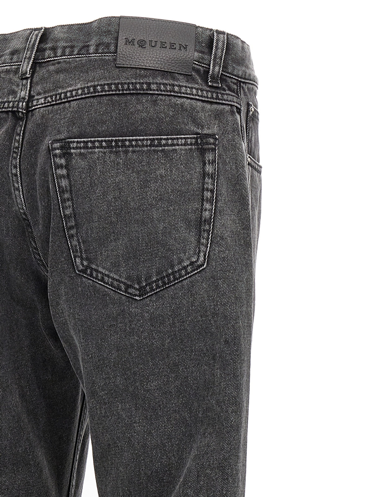 Alexander McQueen Black Cotton Straight-Leg Jeans