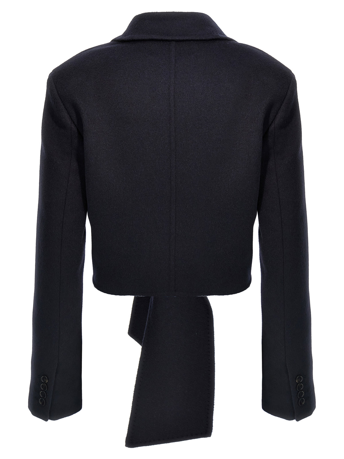 Max Mara Blue Wool Full-Length Jacket