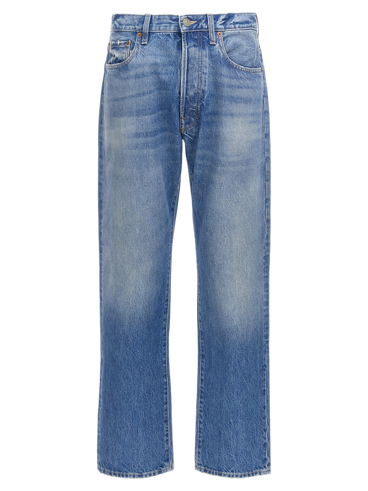 Valentino Garavani Blue Cotton Straight-Leg Jeans