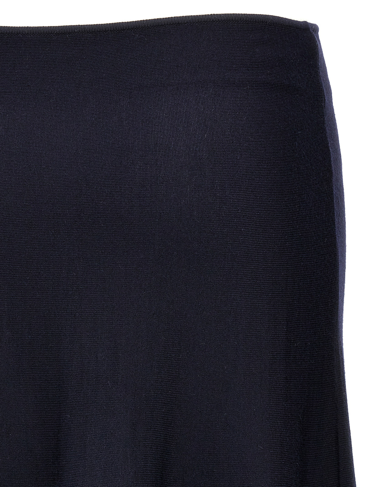Khaite Blue Wool Midi Skirt