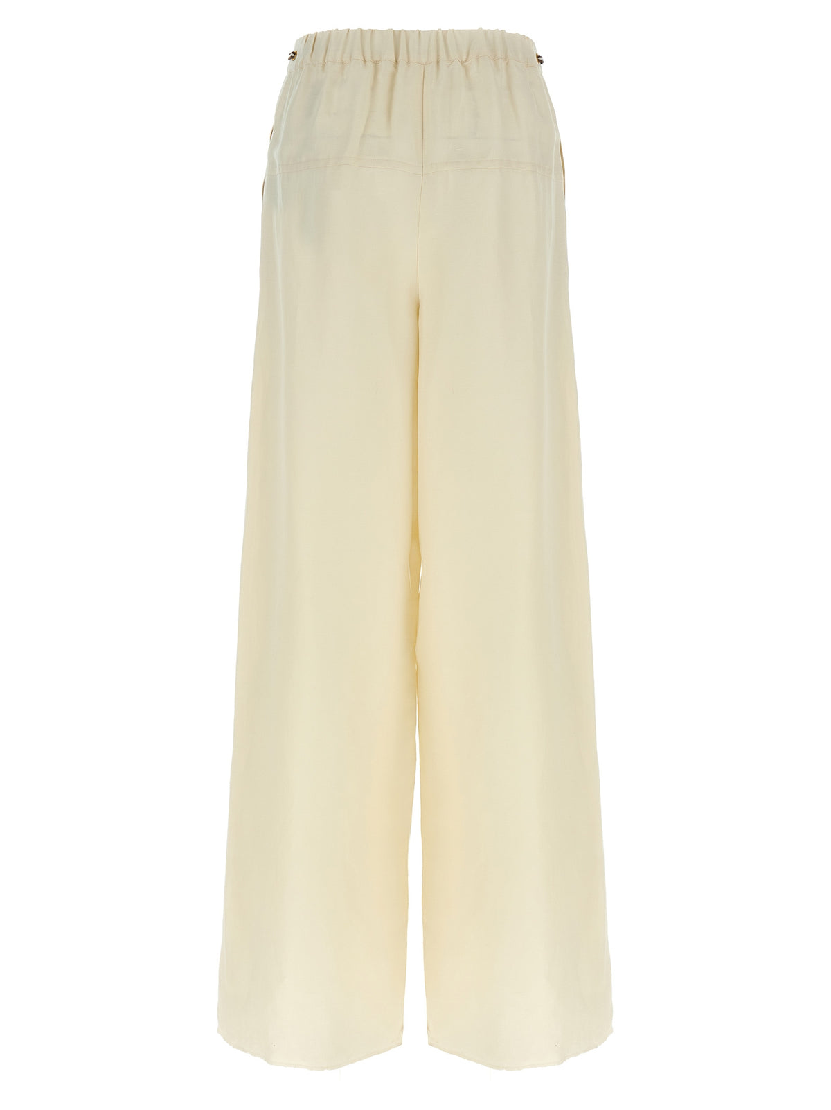 Max Mara White Flax Casual Pants