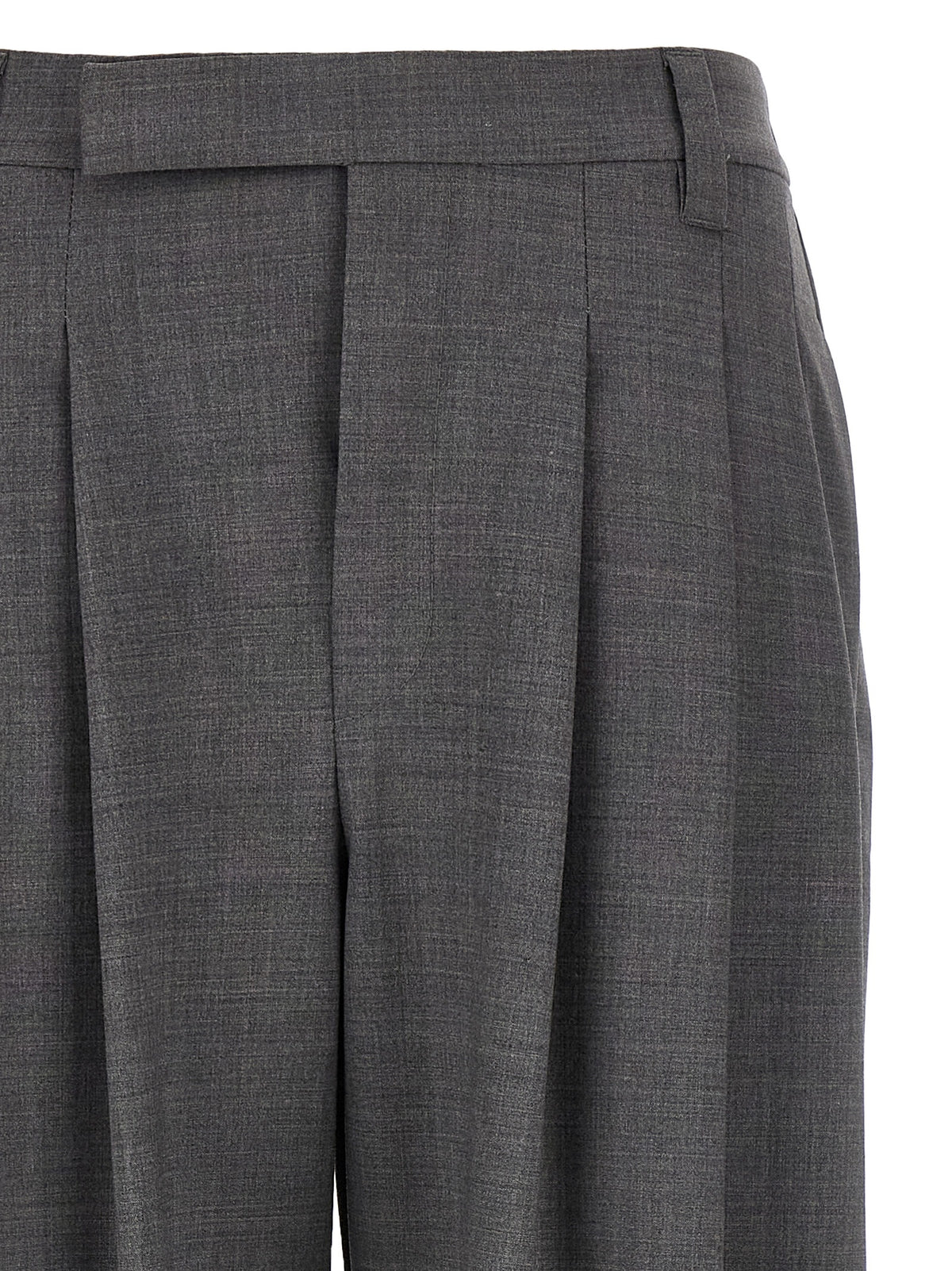 Brunello Cucinelli Gray Virgin Wool Casual Pants