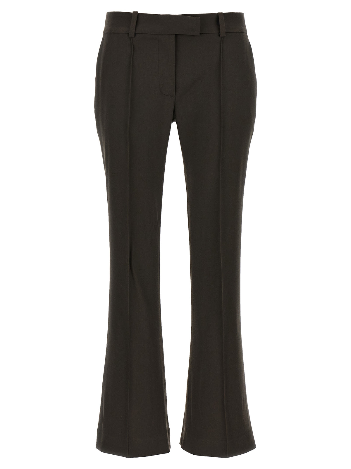 The Attico Brown Virgin Wool Flared Pants