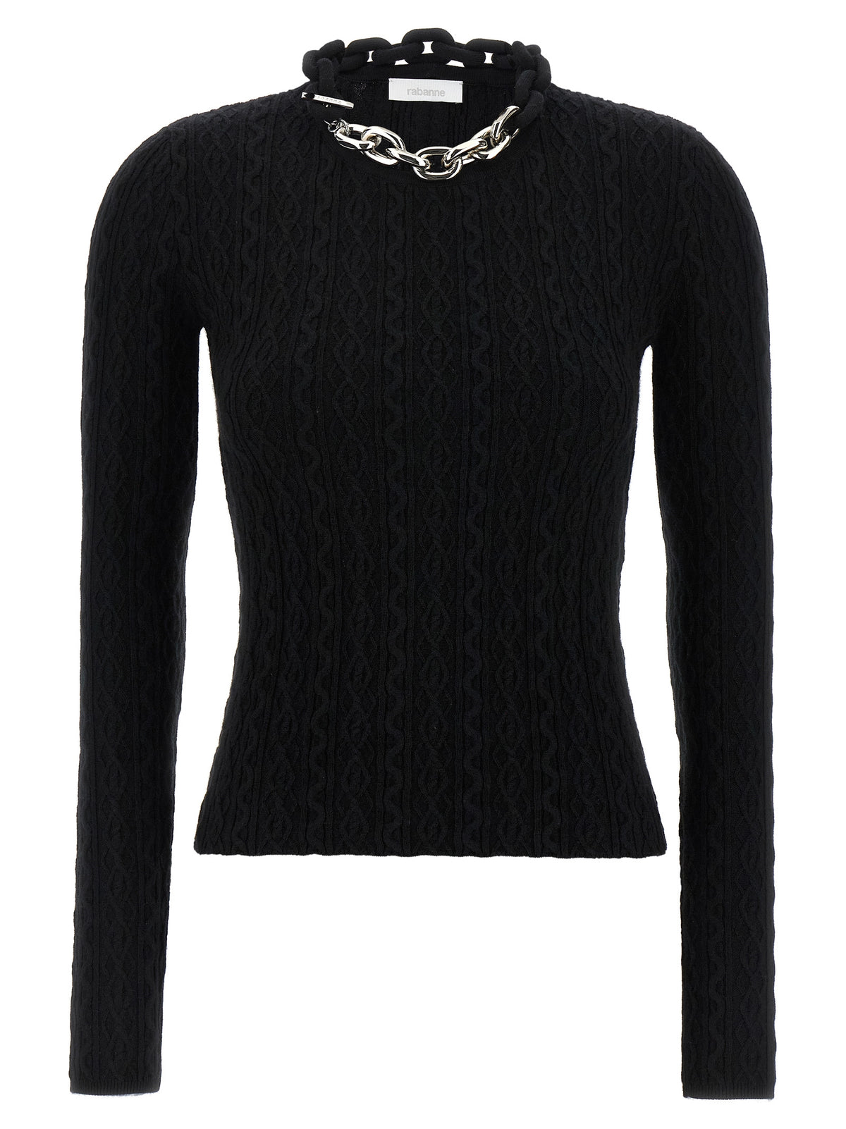 Paco Rabanne Black Wool Cardigan