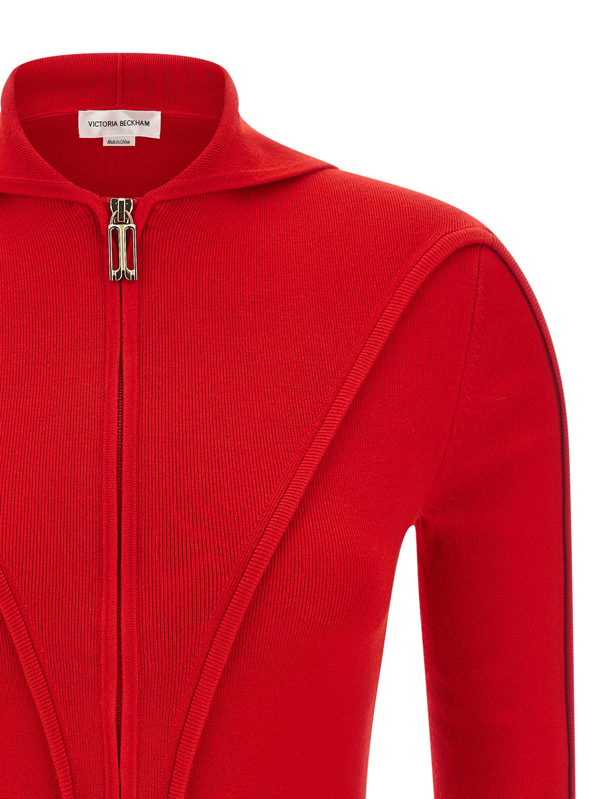 Victoria Beckham Red Wool Cardigan
