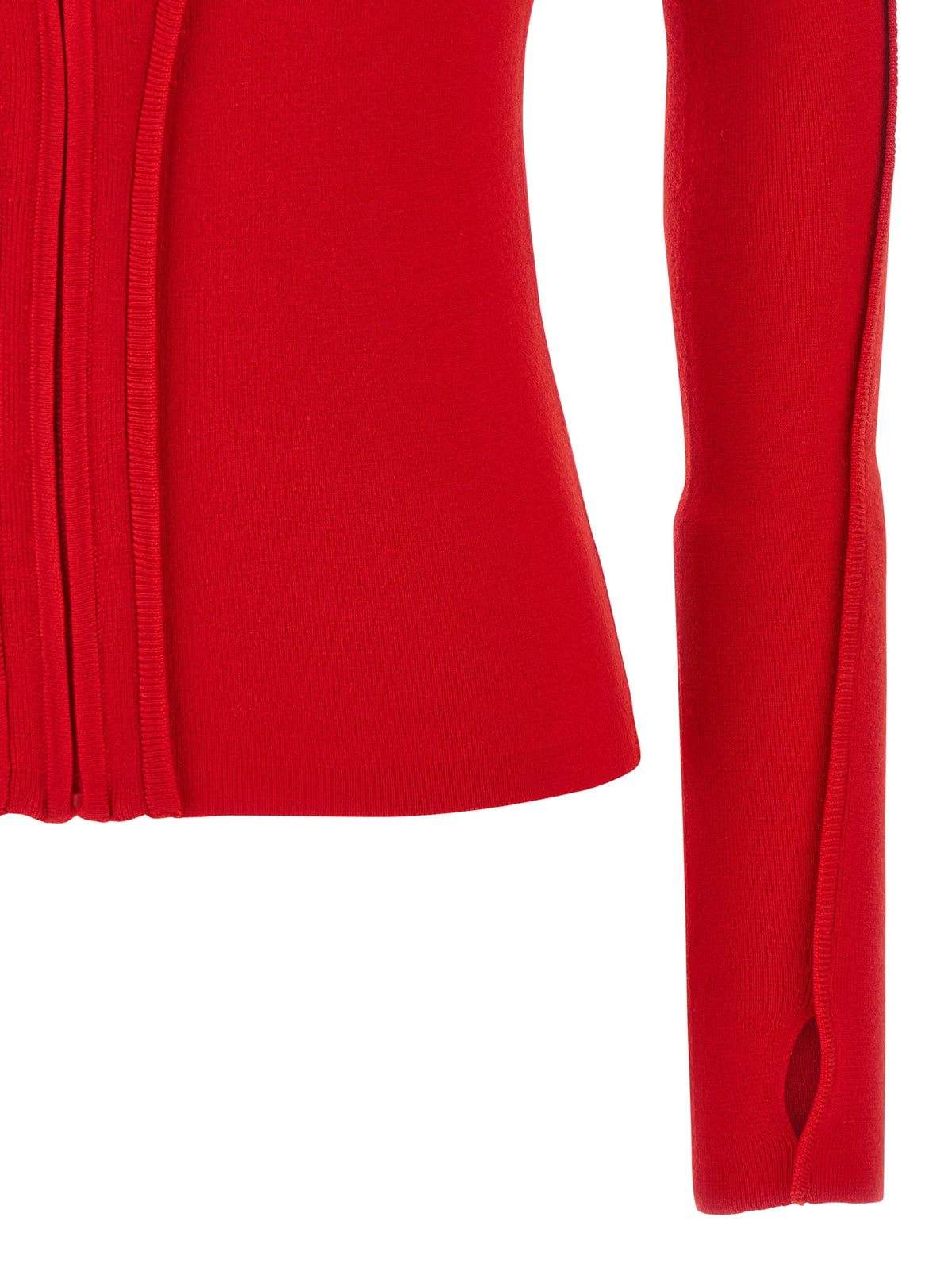 Victoria Beckham Red Wool Cardigan