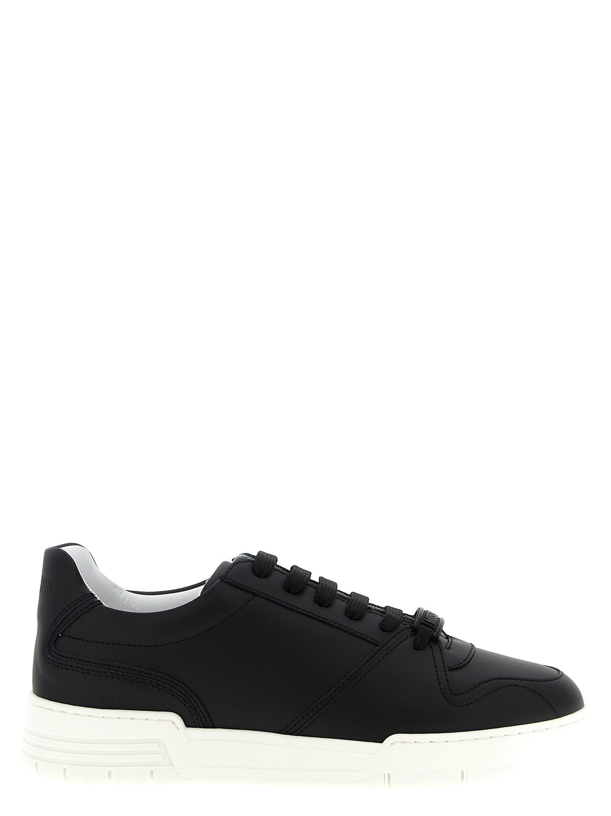 Moschino Black Leather Low Top Sneakers