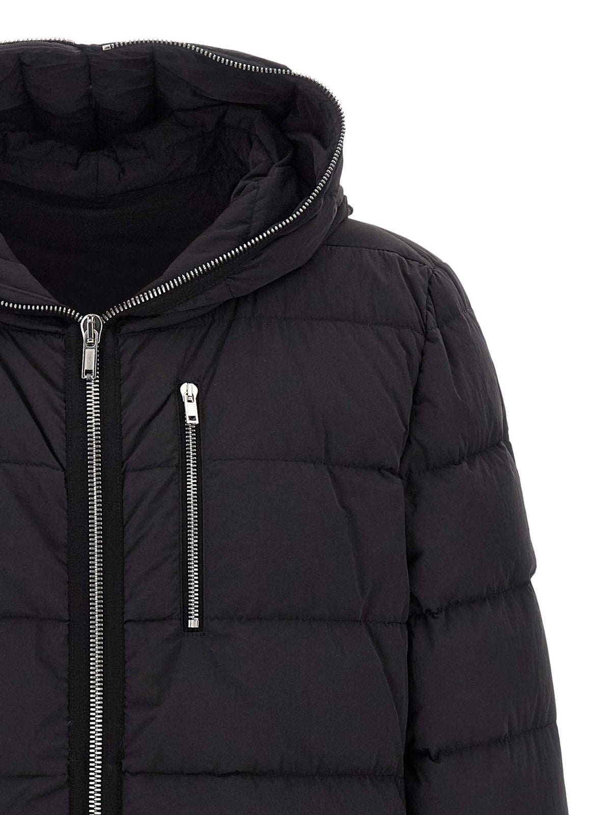 Rick Owens Black Nylon Full-Length Jacket