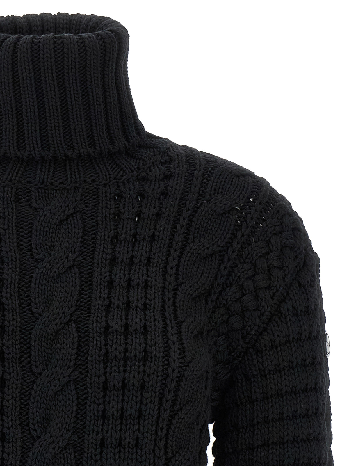 MONCLER GENIUS Black Virgin Wool Cardigan