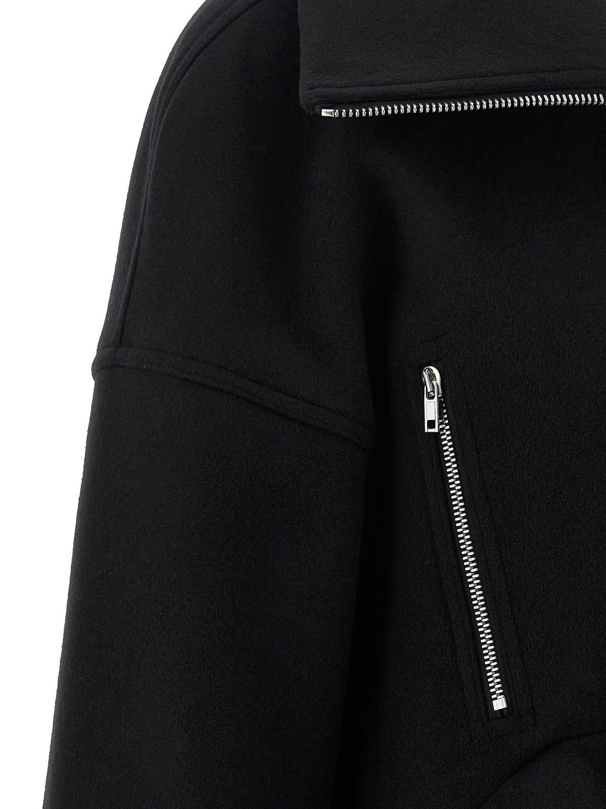 Rick Owens Black Virgin Wool Coat