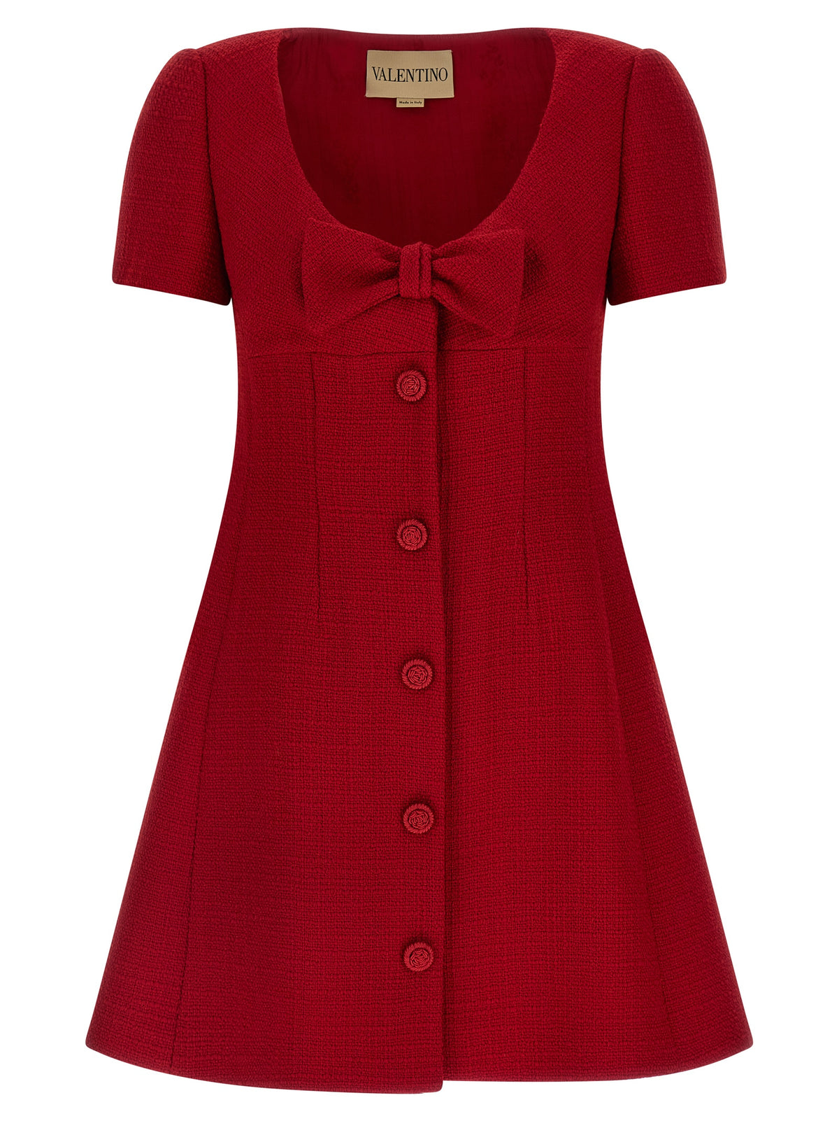 Valentino Garavani Red Virgin Wool Short Dress
