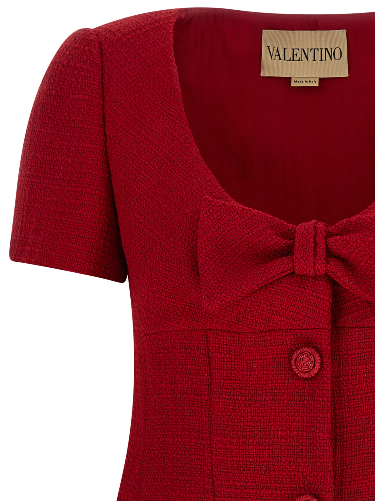 Valentino Garavani Red Virgin Wool Short Dress
