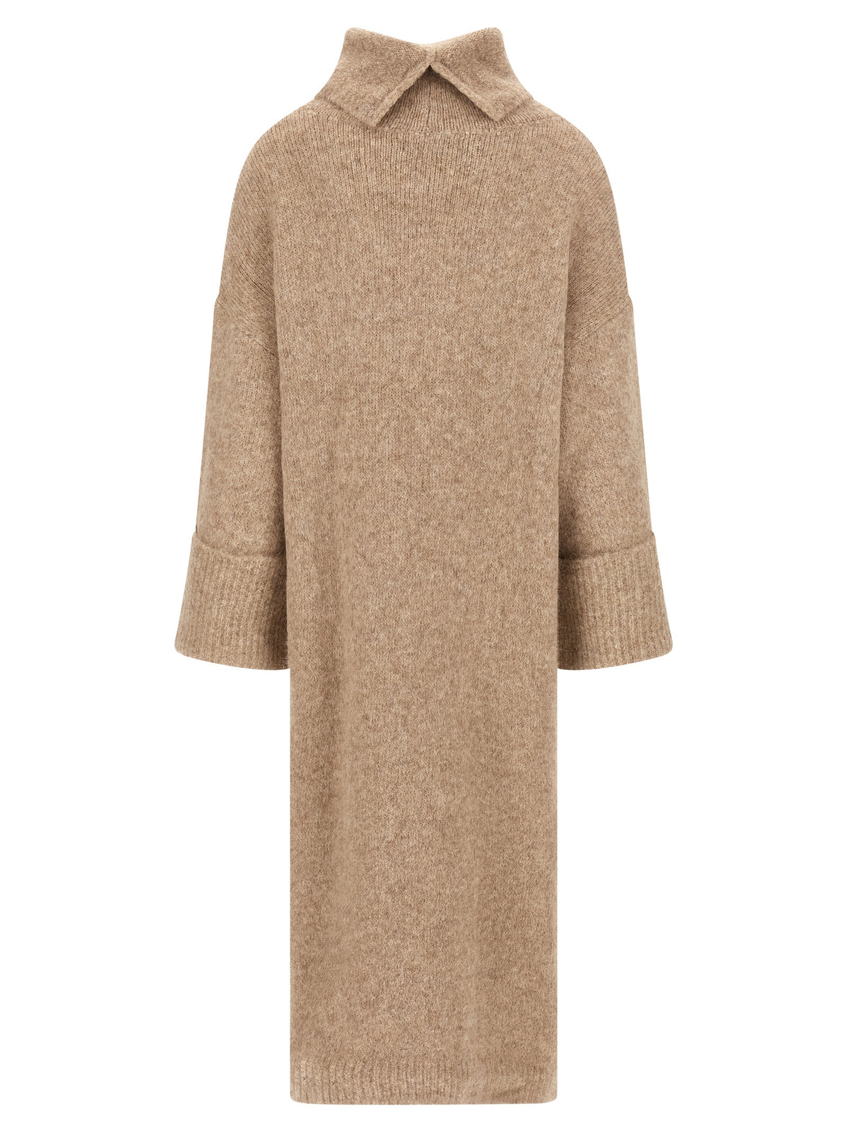 Entire Studios Beige Alpaca Leather Midi Dress