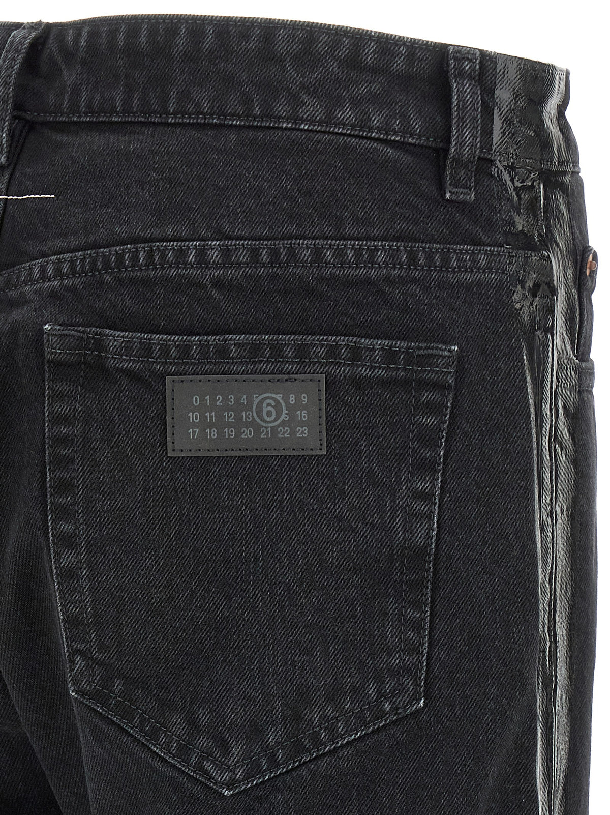 MM6 Maison Margiela Black Cotton Tapered Jeans