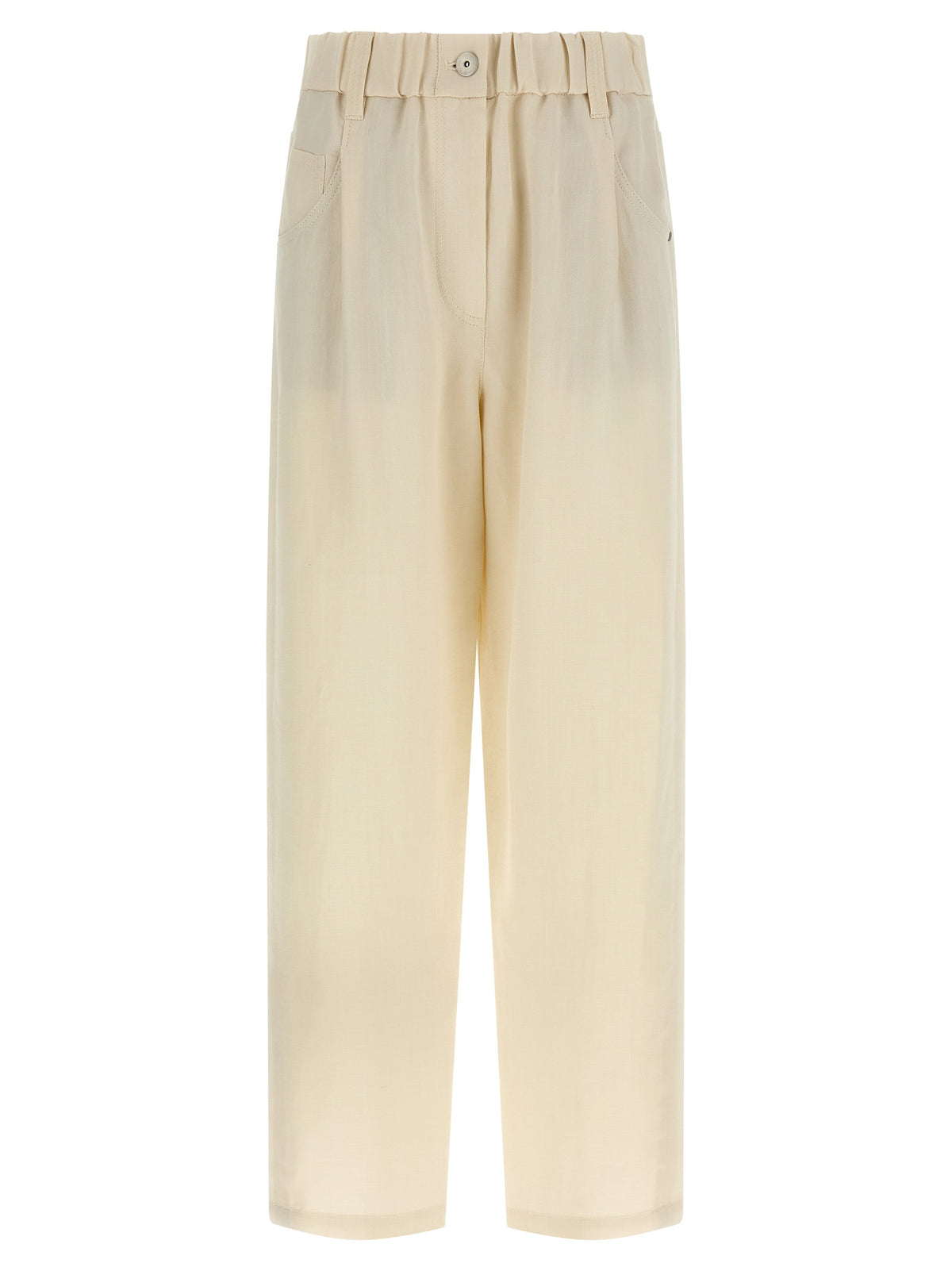 Brunello Cucinelli White Viscose Casual Pants
