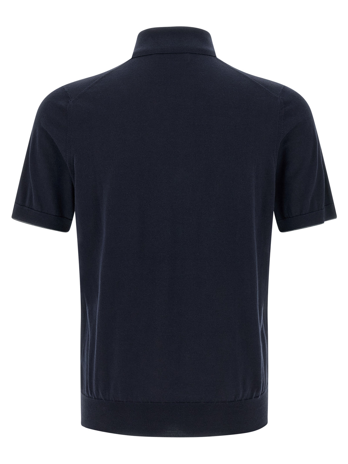 Brunello Cucinelli Blue Cotton Polo Shirt