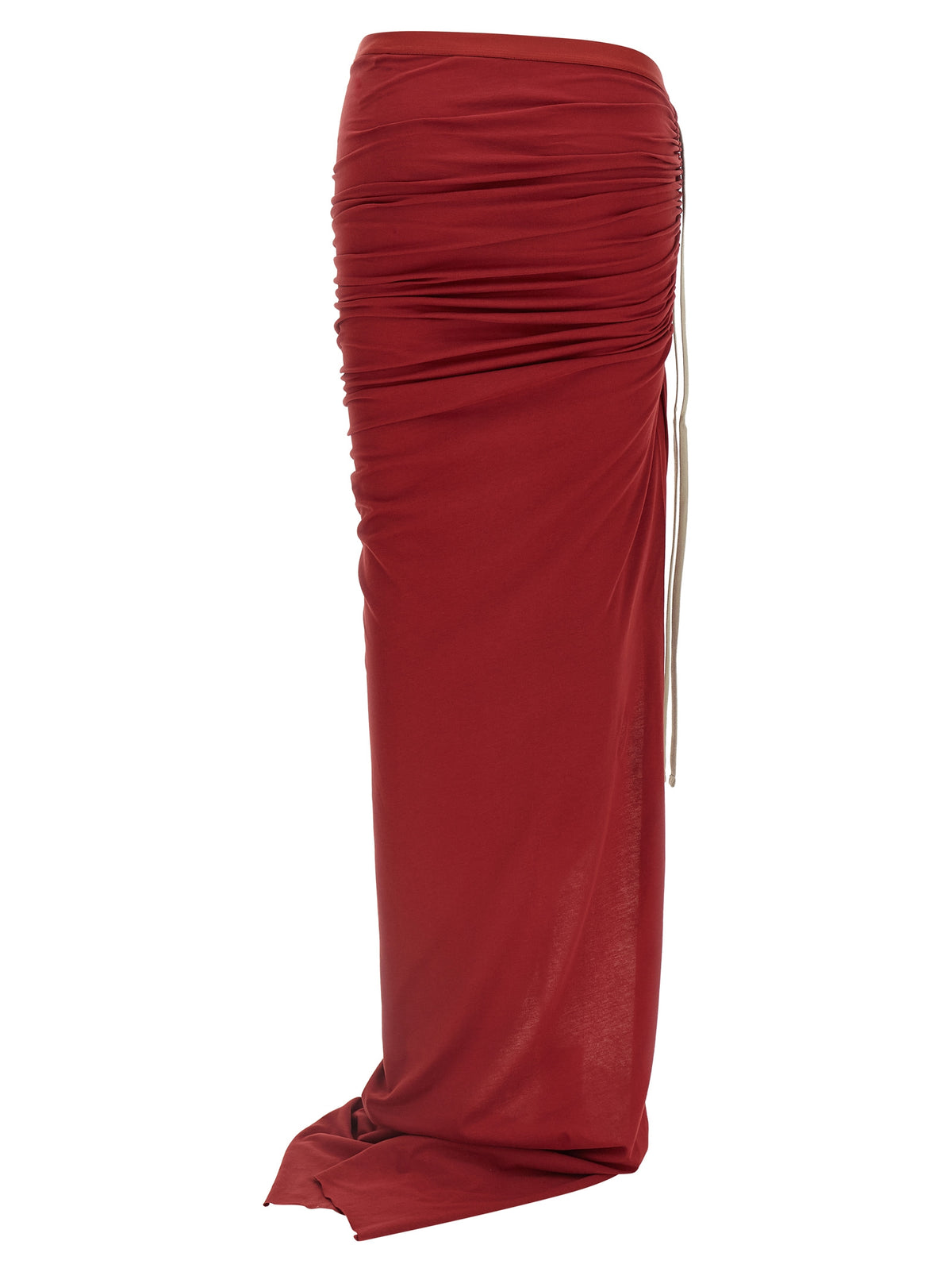 Rick Owens Red Cotton Mini Skirt