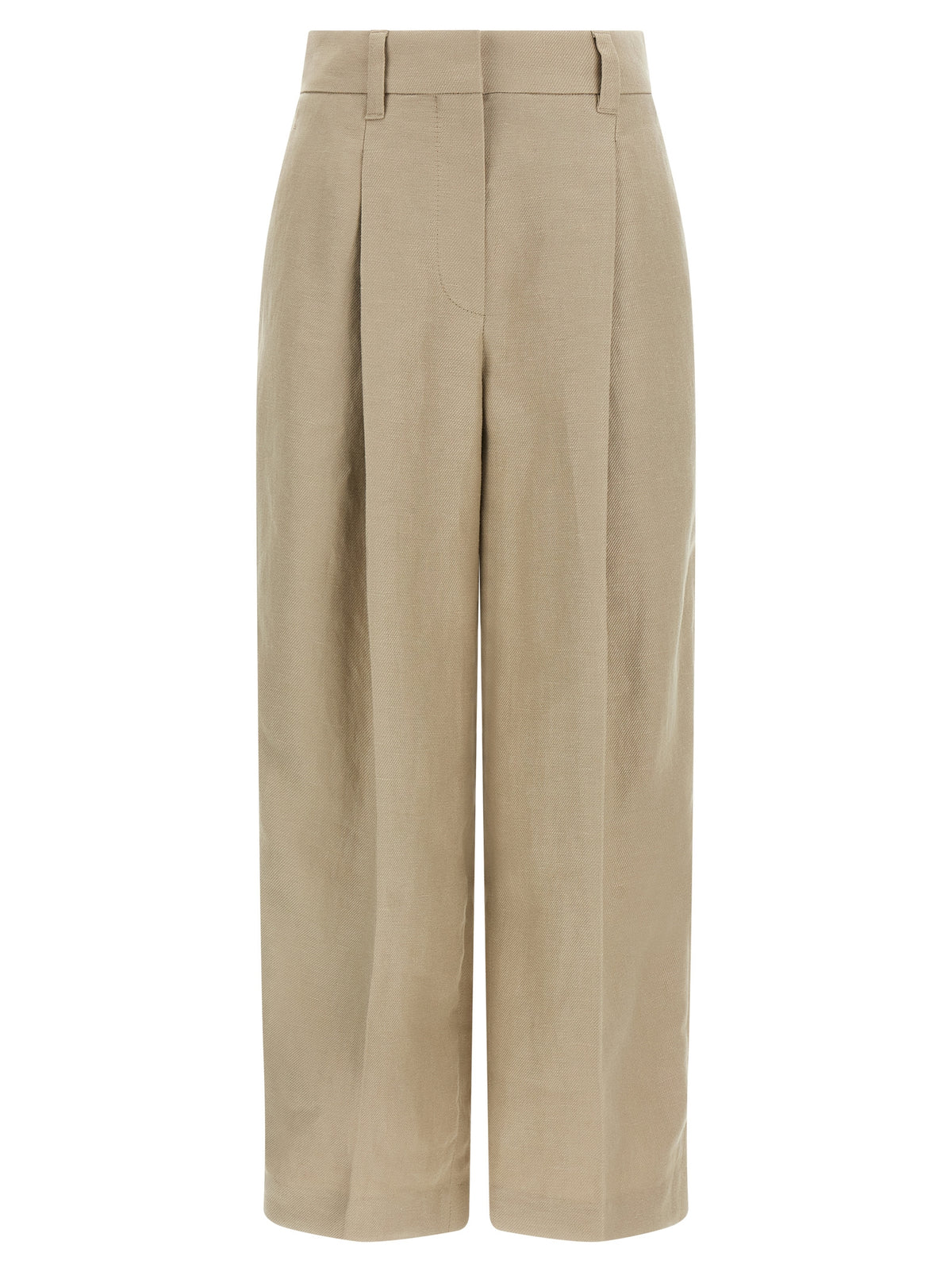 Brunello Cucinelli Beige Linen Casual Pants