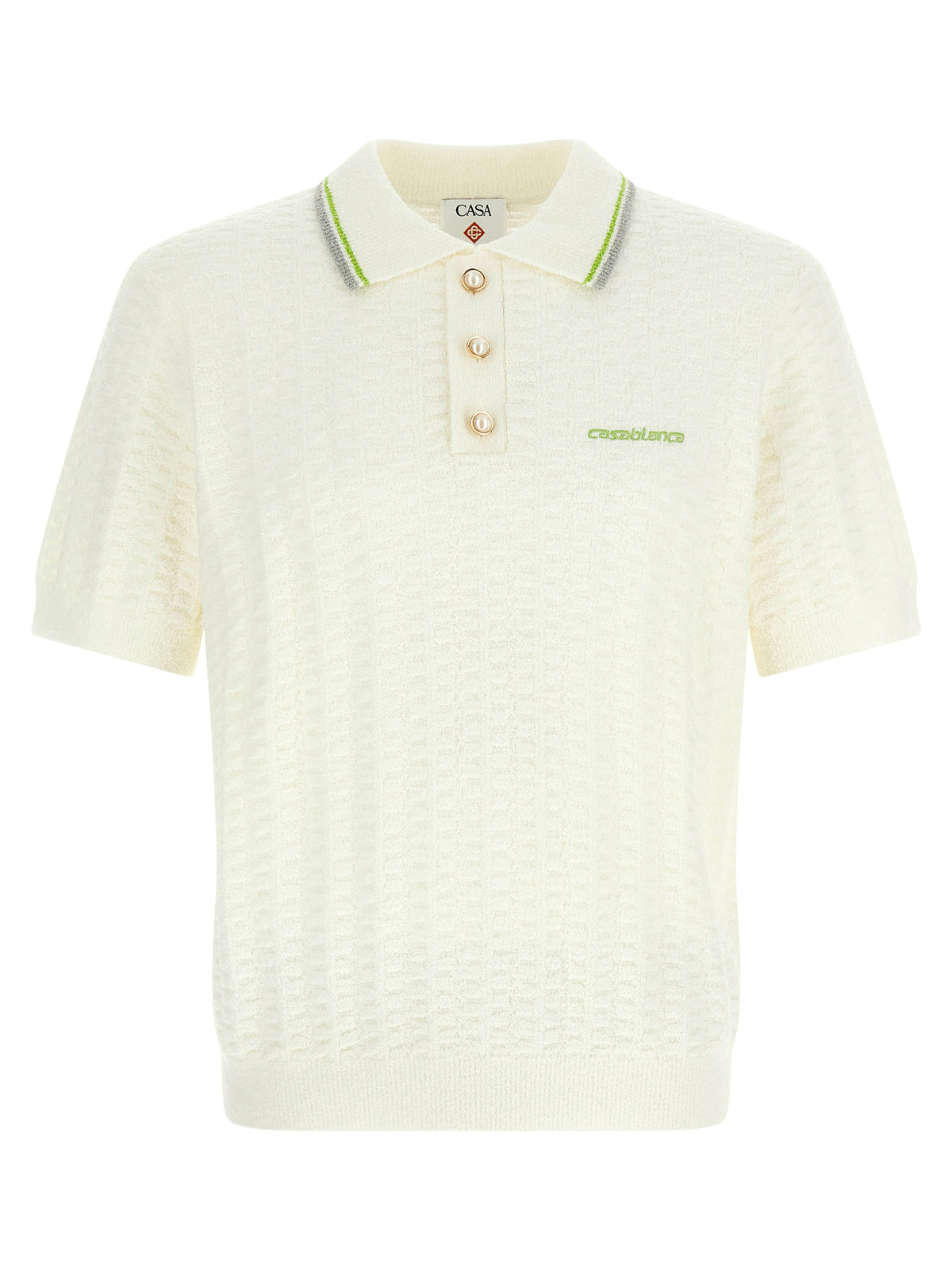 Casablanca White Cotton Polo Shirt